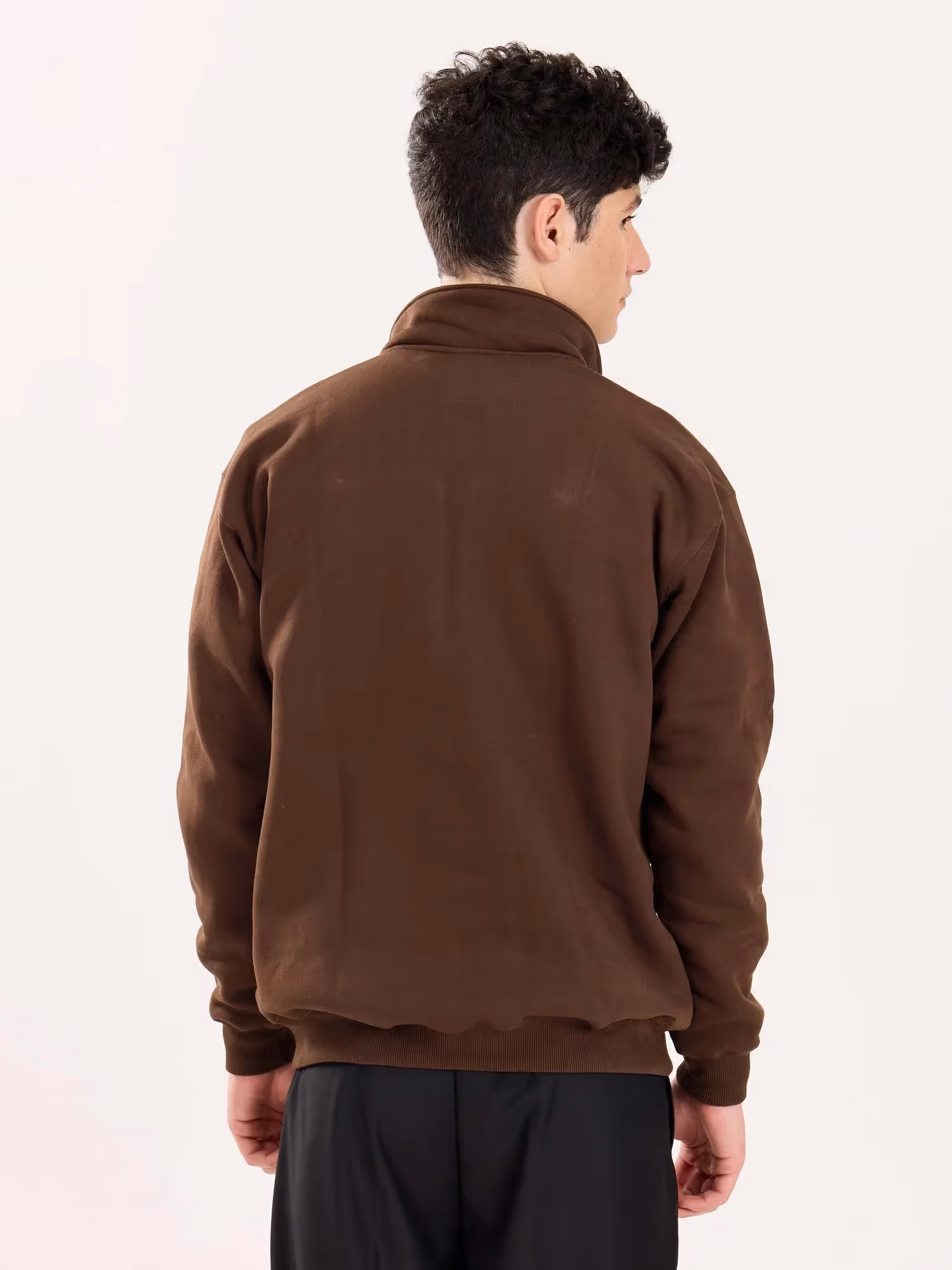 Dark Brown Quarter-Zip Sweatshirt  image 8