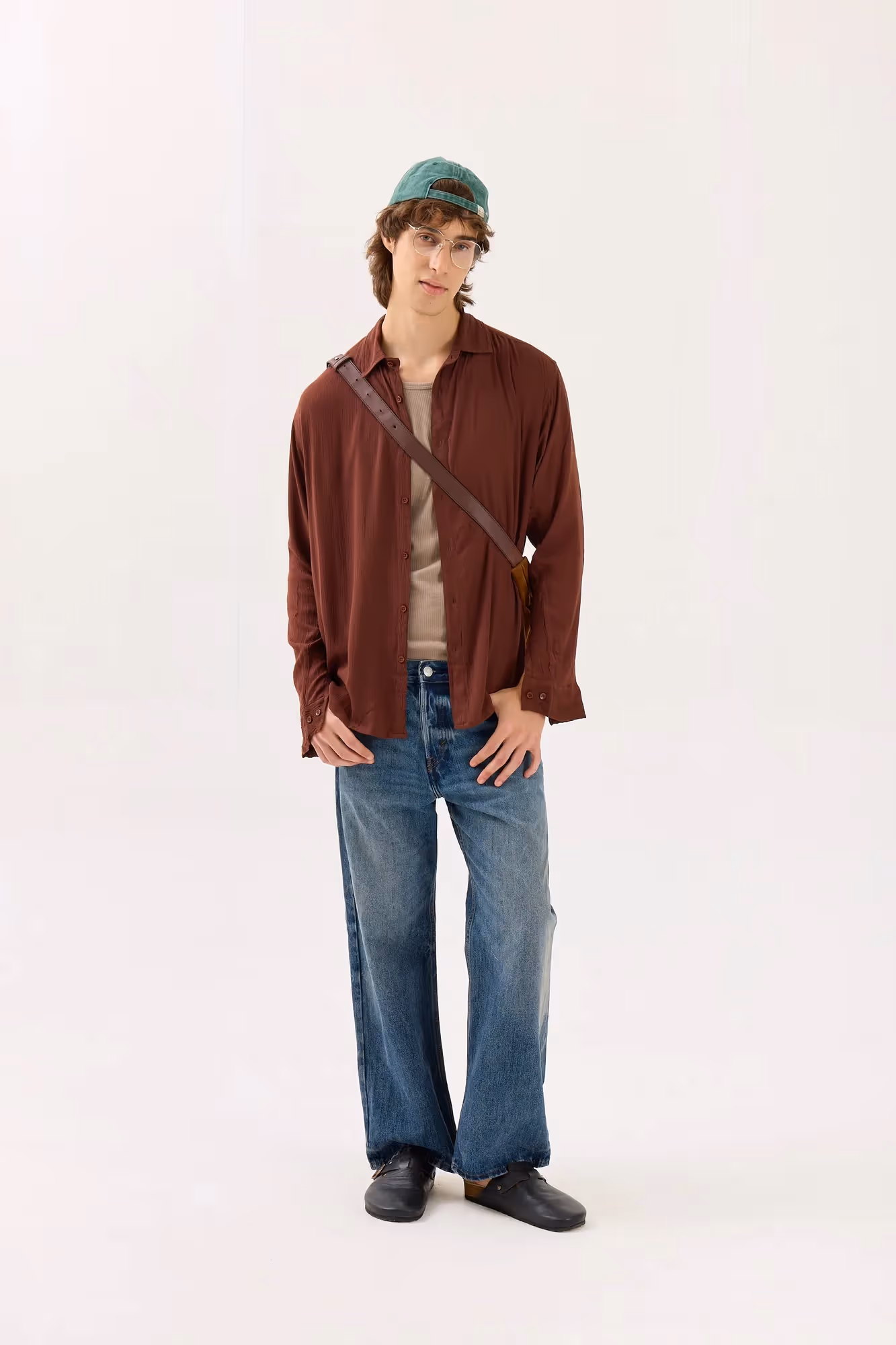 Dark Brown Wrinkled Shirt image 1