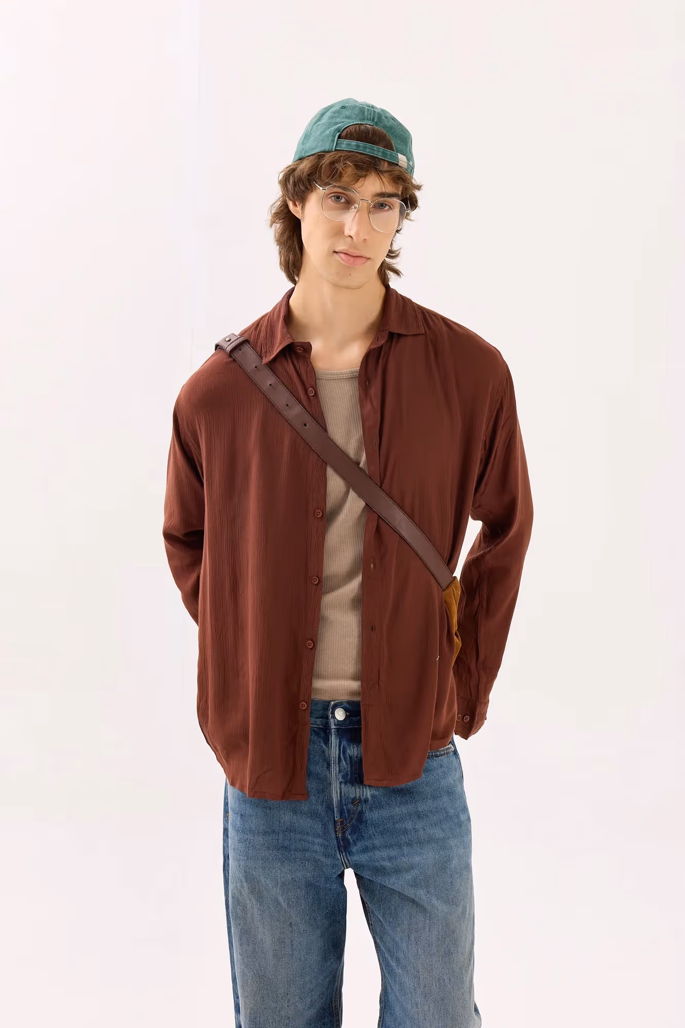 Dark Brown Wrinkled Shirt image 2