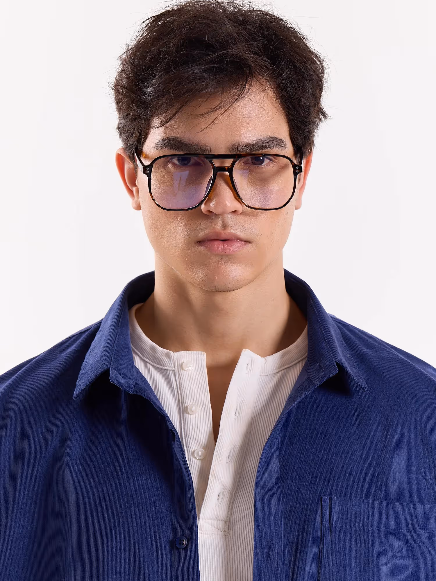 Dark Dusty Blue Corduroy Oversized Shirt image 6