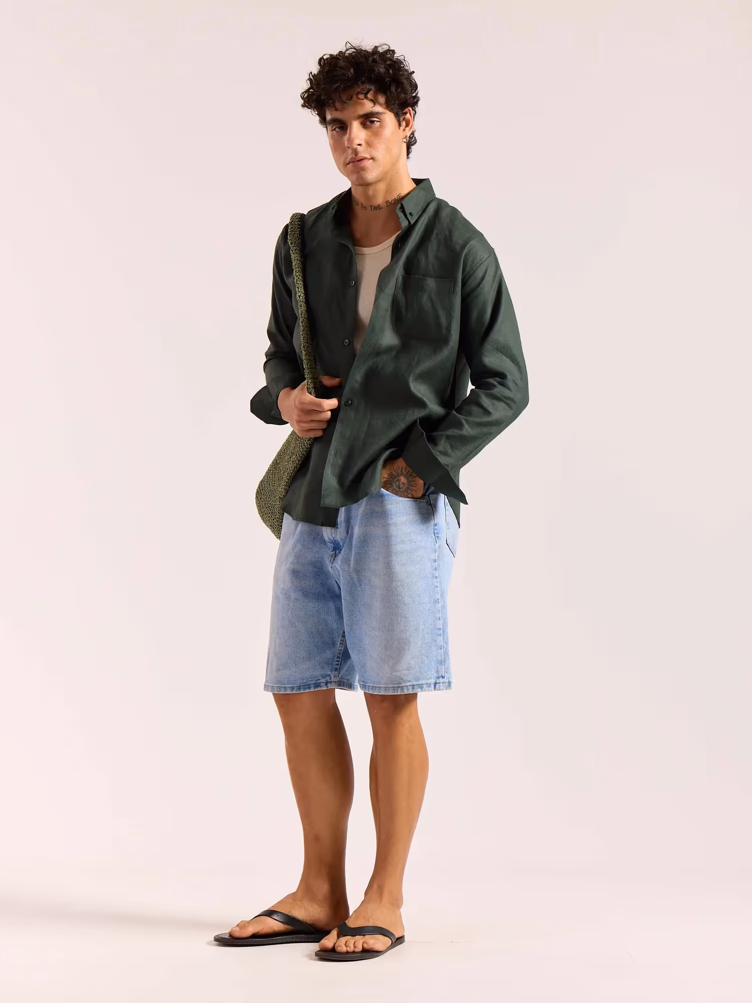 Dark Green 60s Lea Linen Shirt image 6