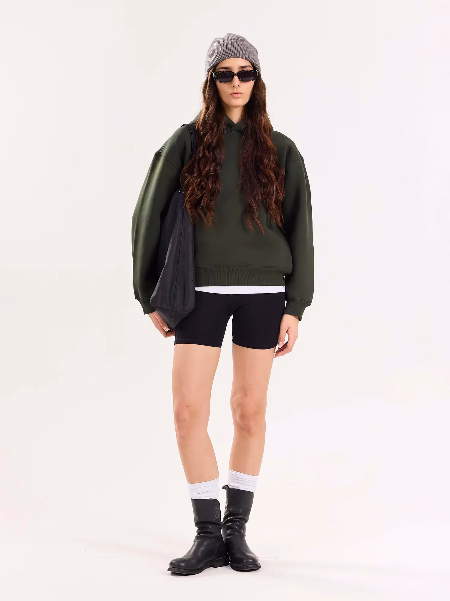 Dark Green Cropped Fit Hoodie image 3
