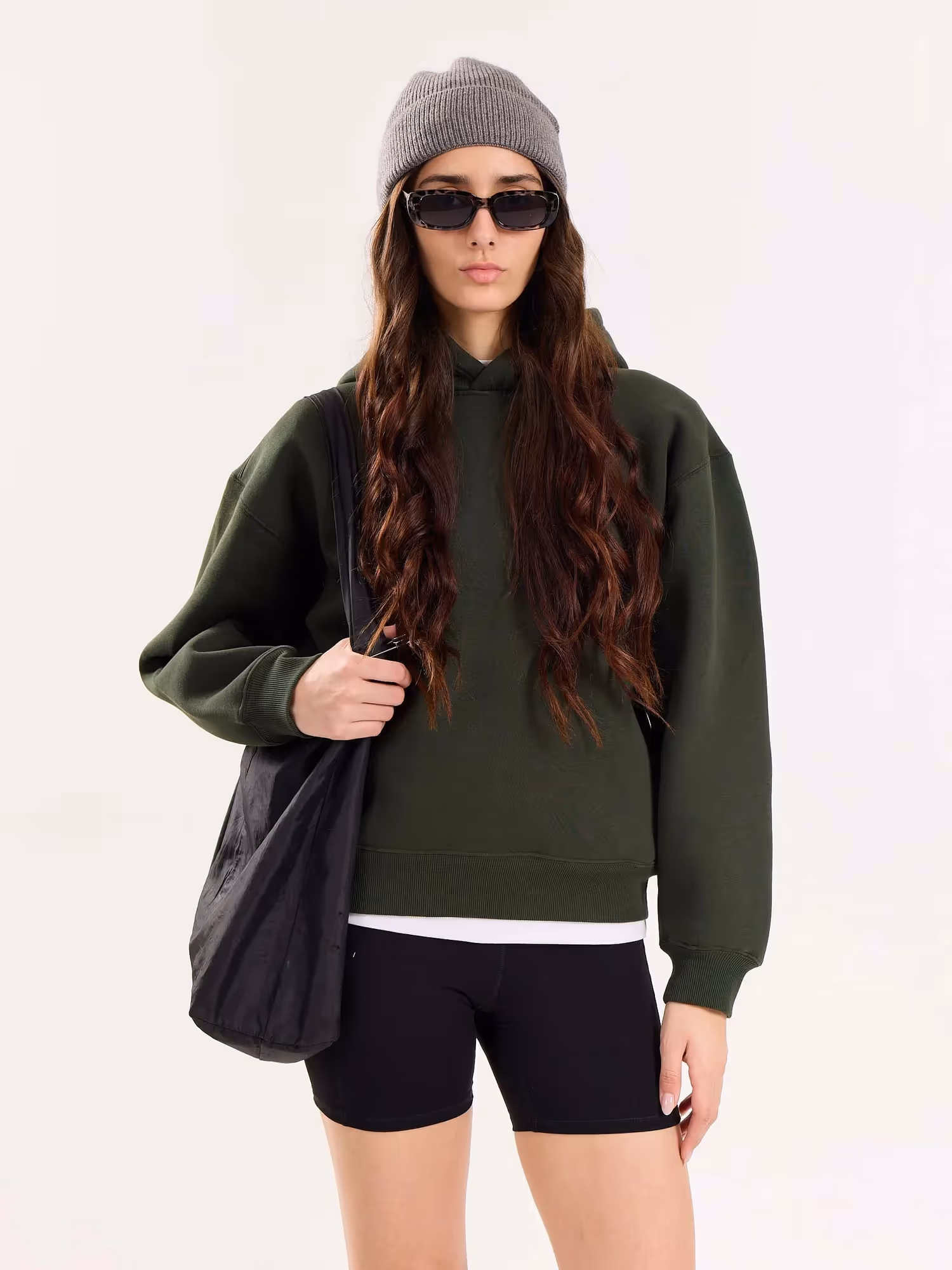 Dark Green Cropped Fit Hoodie image 4