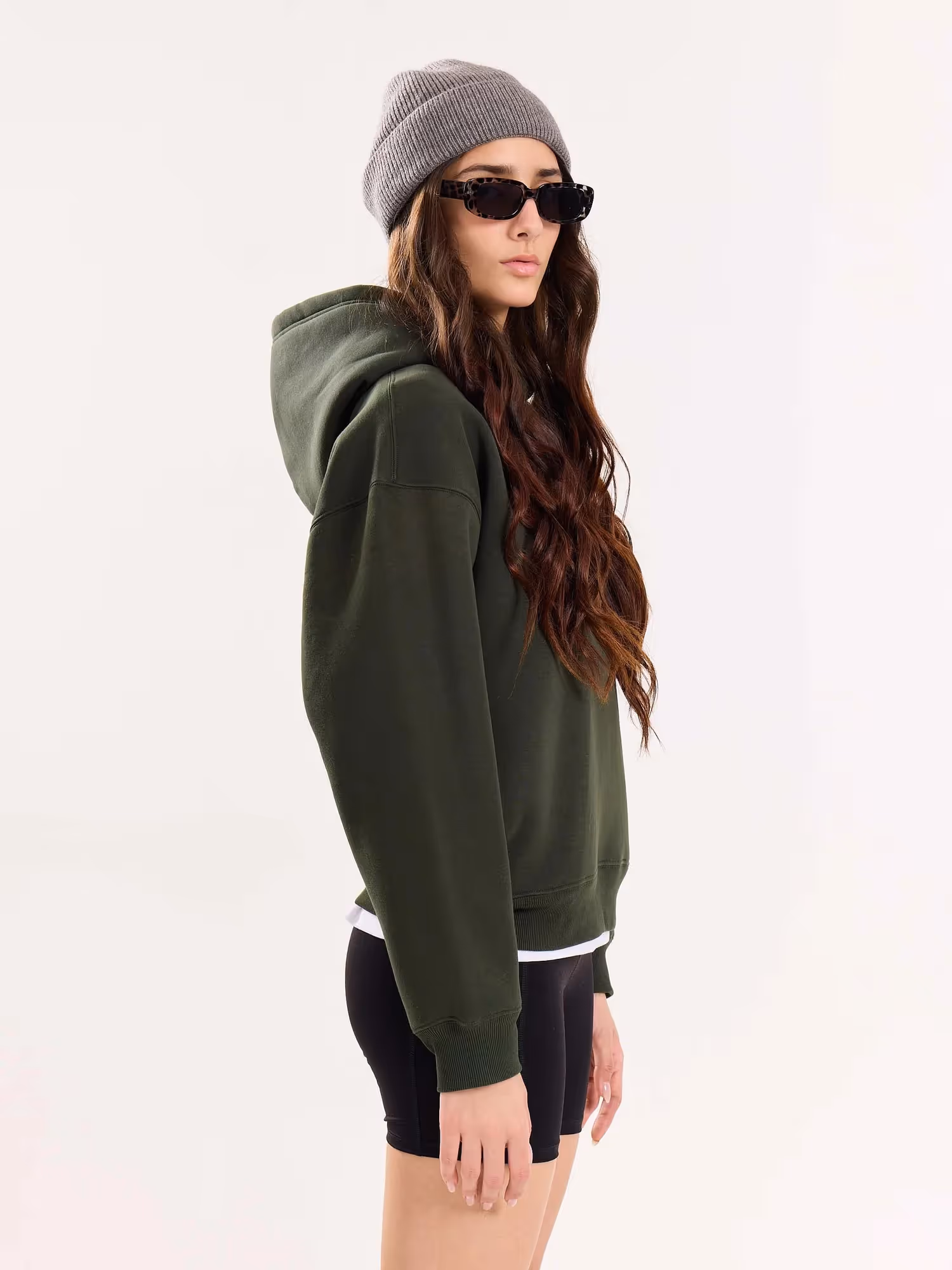 Dark Green Cropped Fit Hoodie image 5