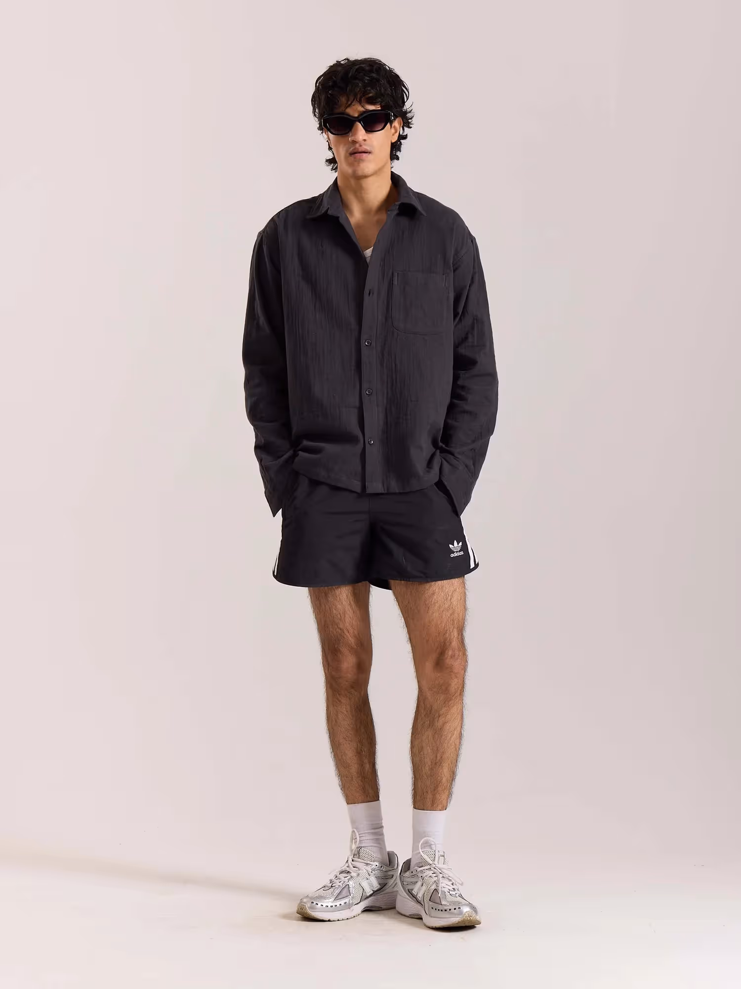 Dark Grey Gauze Holiday Shirt image 1