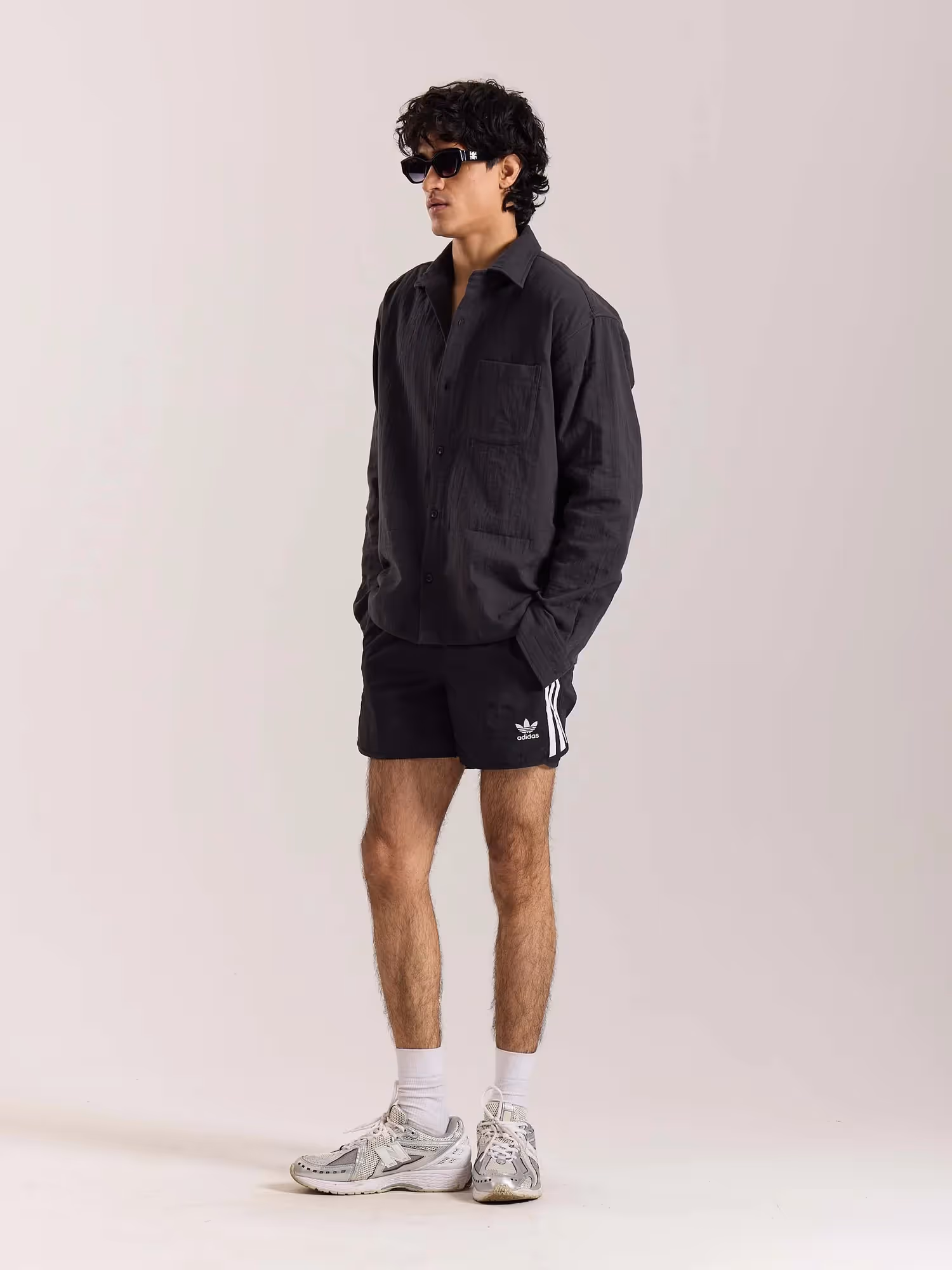 Dark Grey Gauze Holiday Shirt image 4