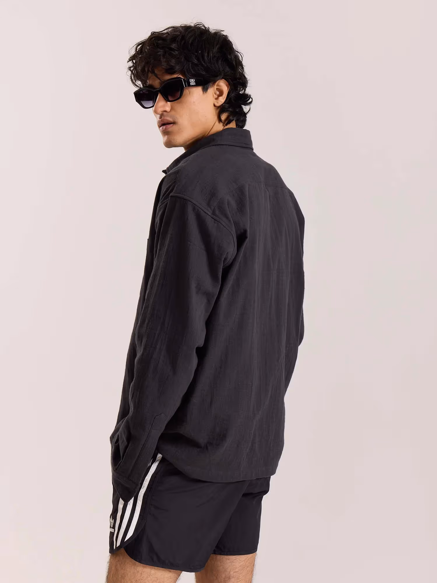 Dark Grey Gauze Holiday Shirt image 6