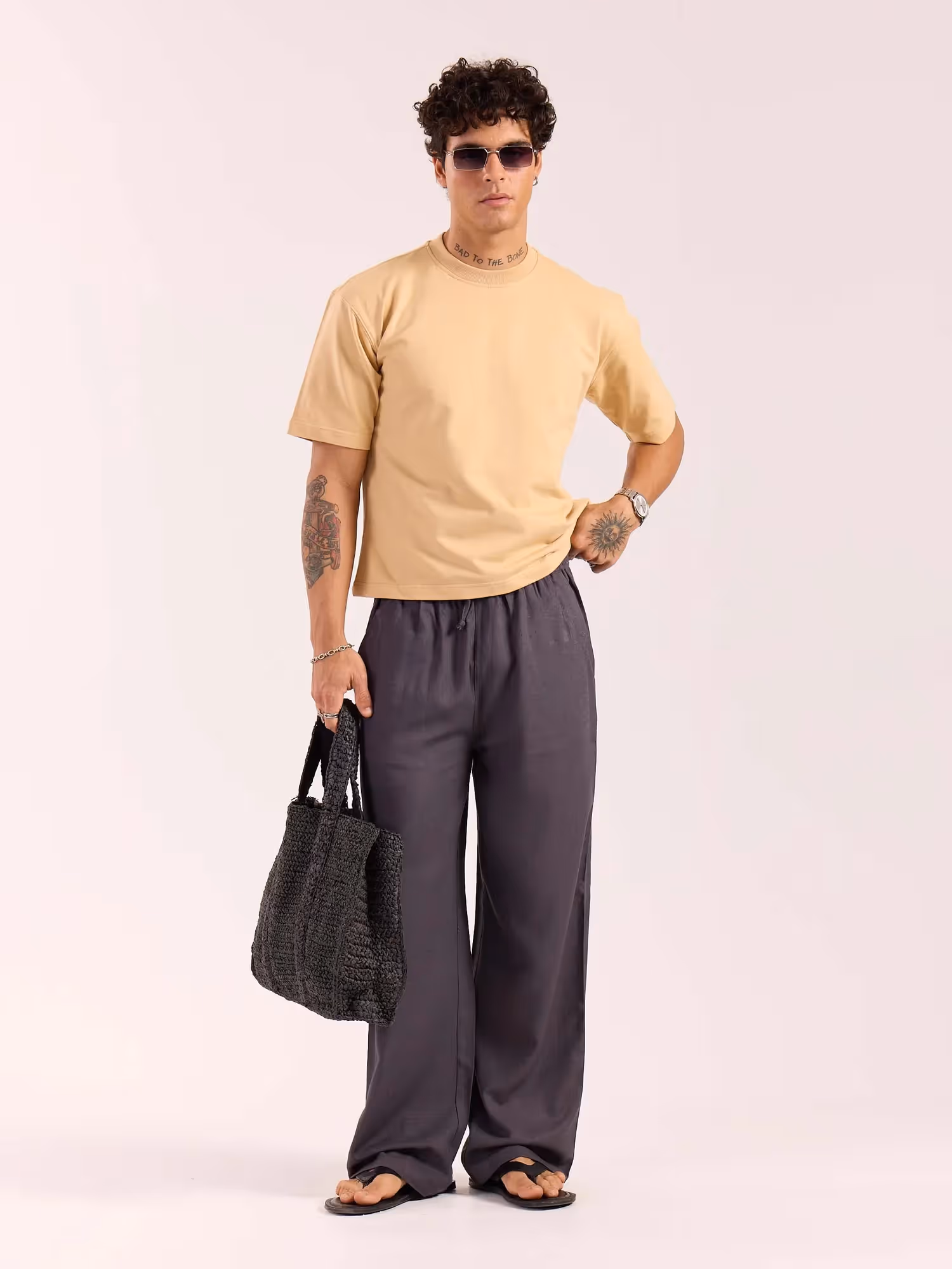 Dark Grey Linen Pull-on Pants image 1