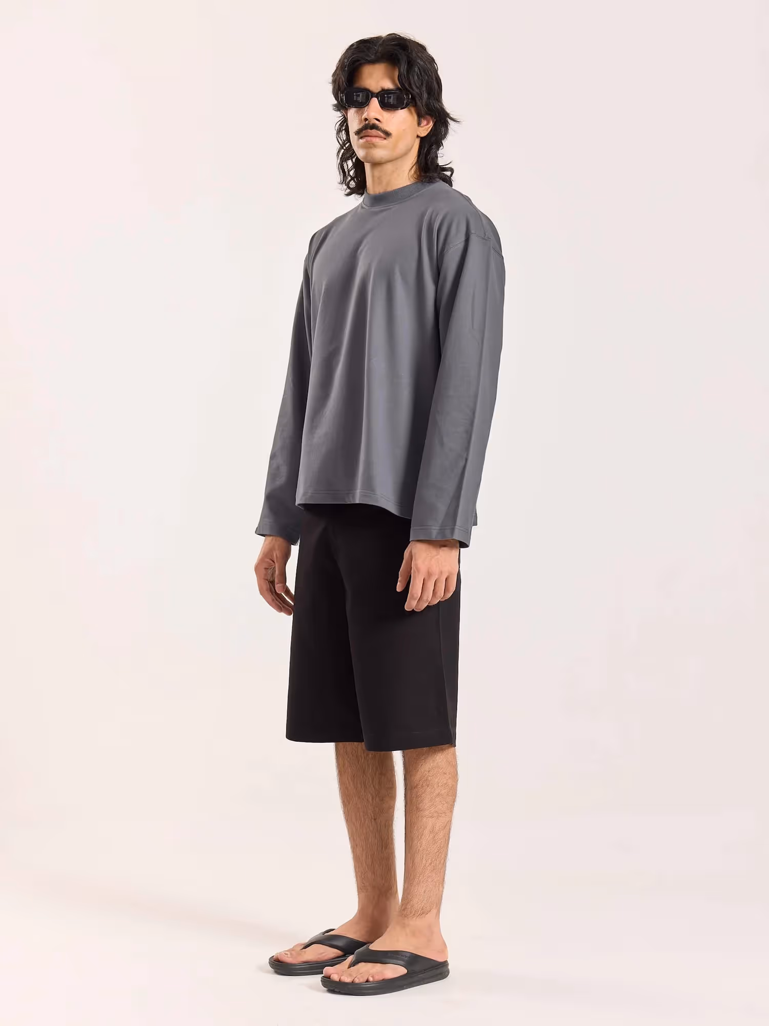 Dark Grey Loose Fit Cropped T-Shirt image 7