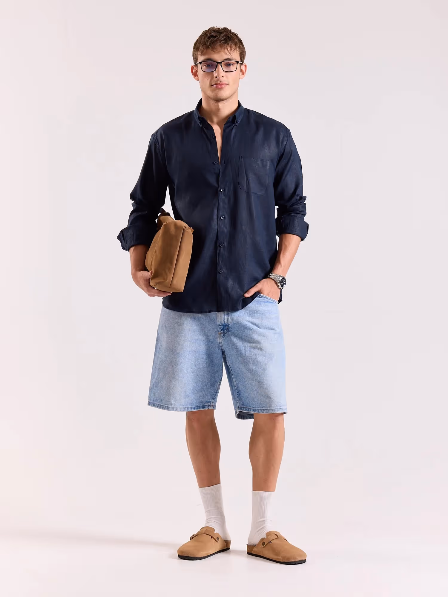 Dark Navy Irish Linen Shirt image 1