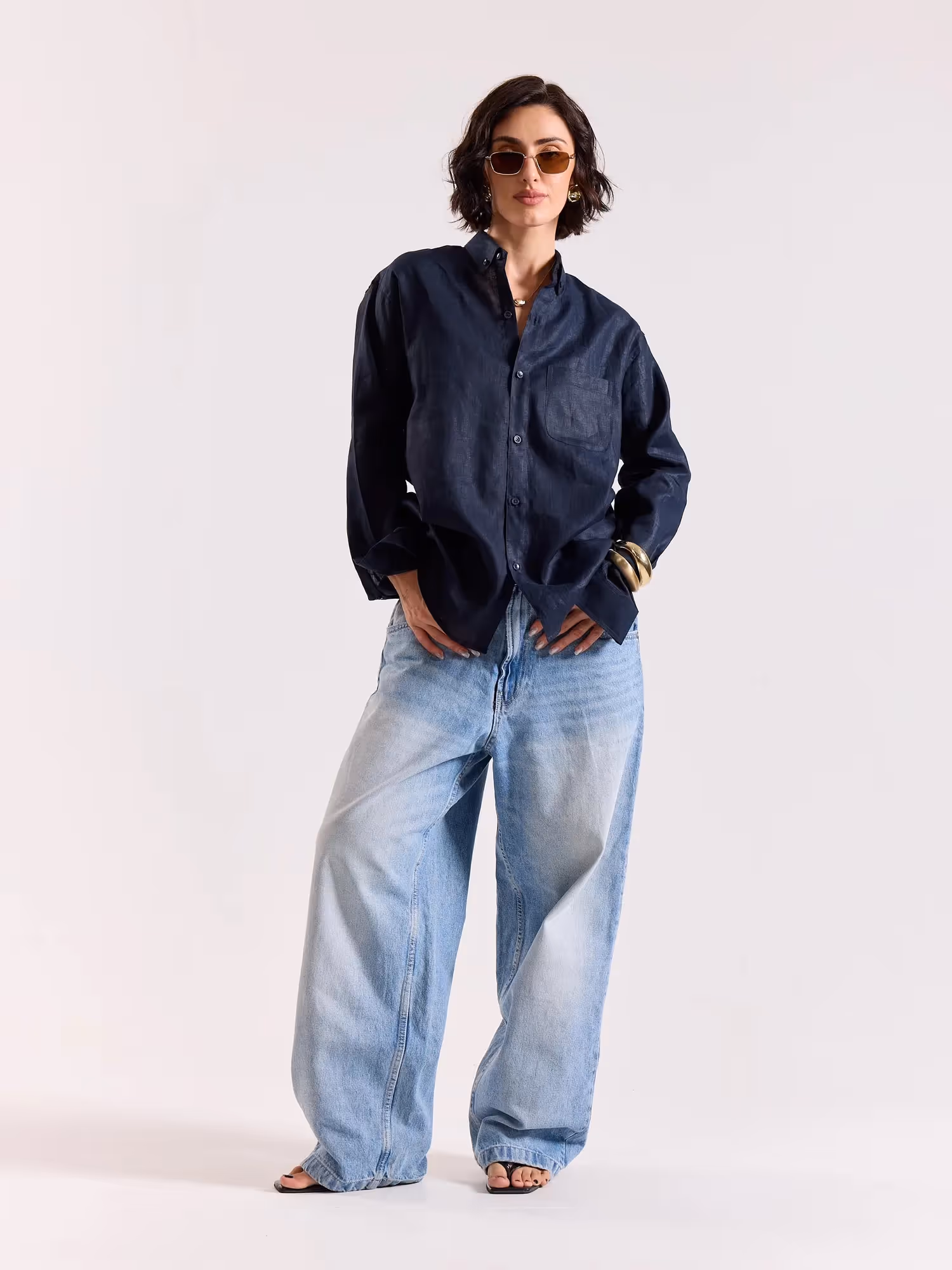Dark Navy Irish Linen Shirt image 2