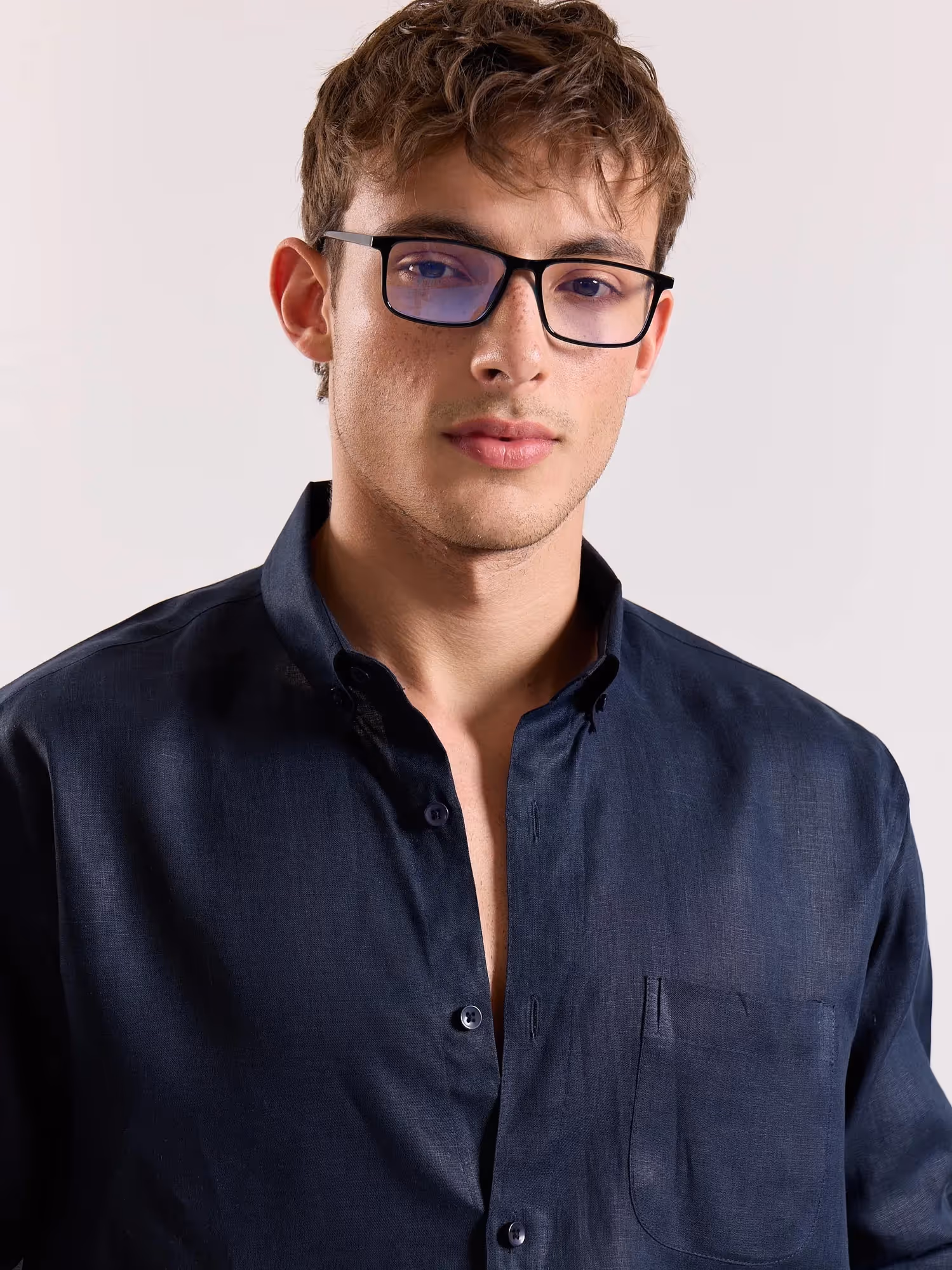 Dark Navy Irish Linen Shirt image 5