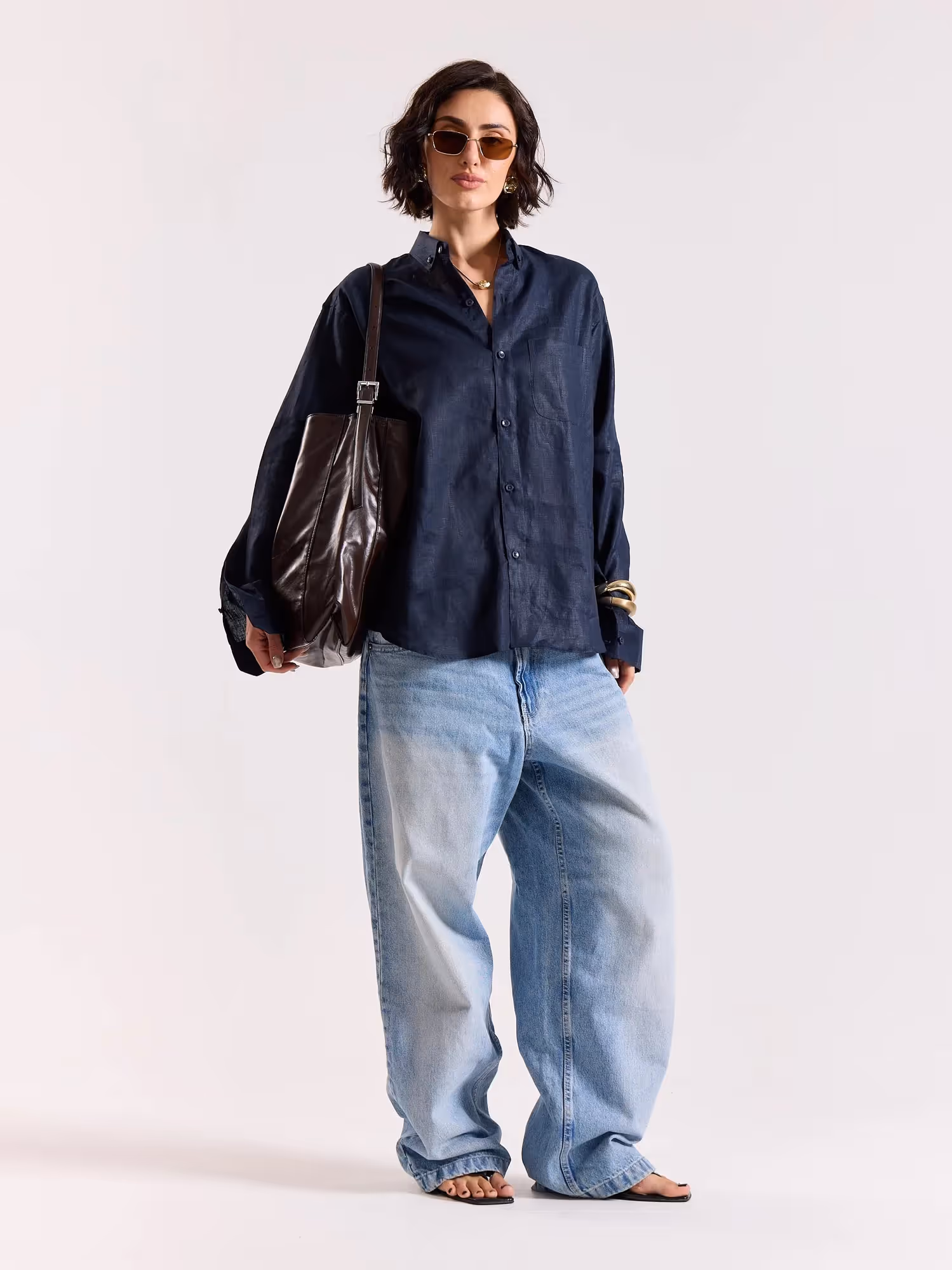 Dark Navy Irish Linen Shirt image 7