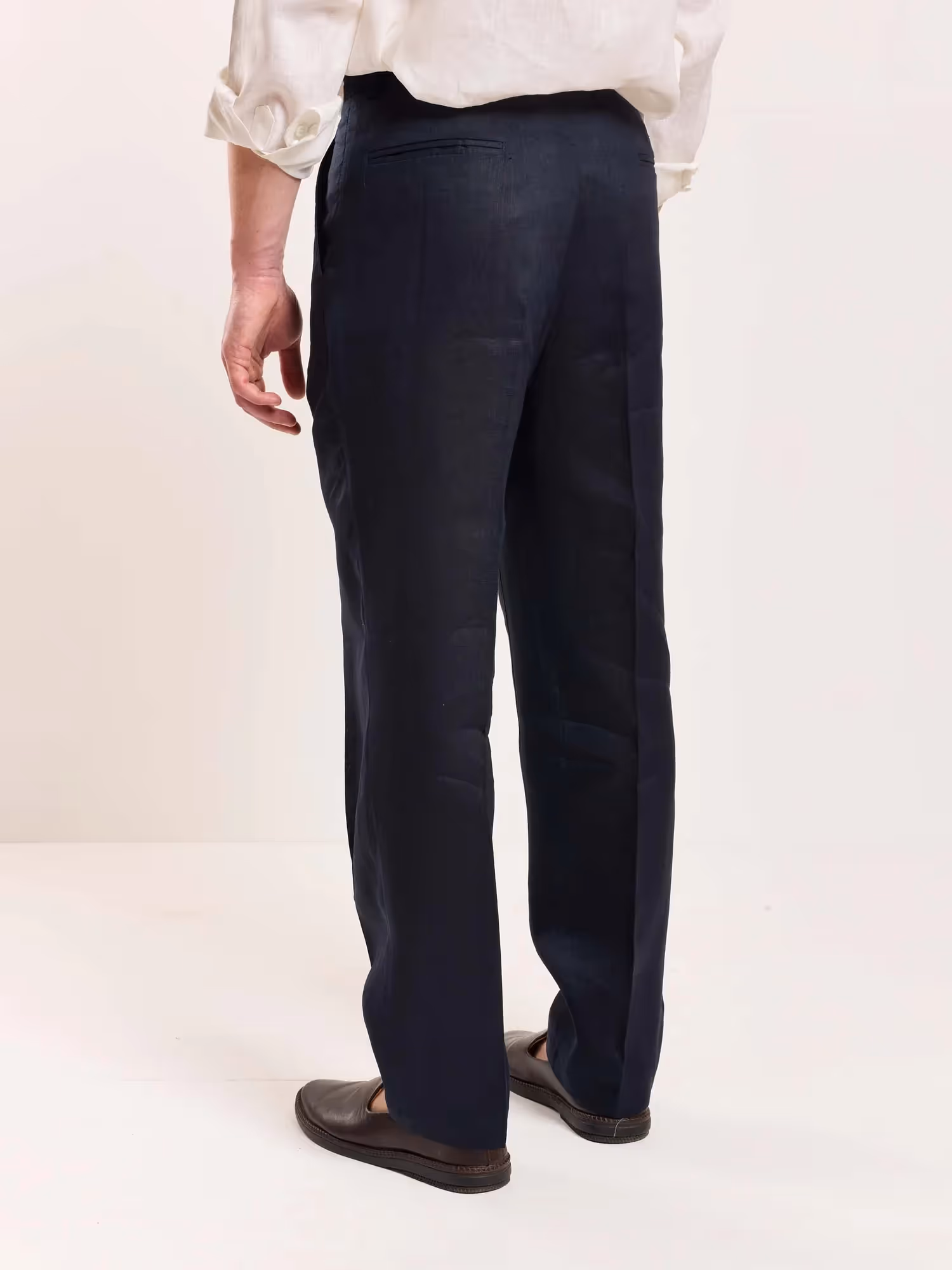 Dark Navy Linen Trousers image 5