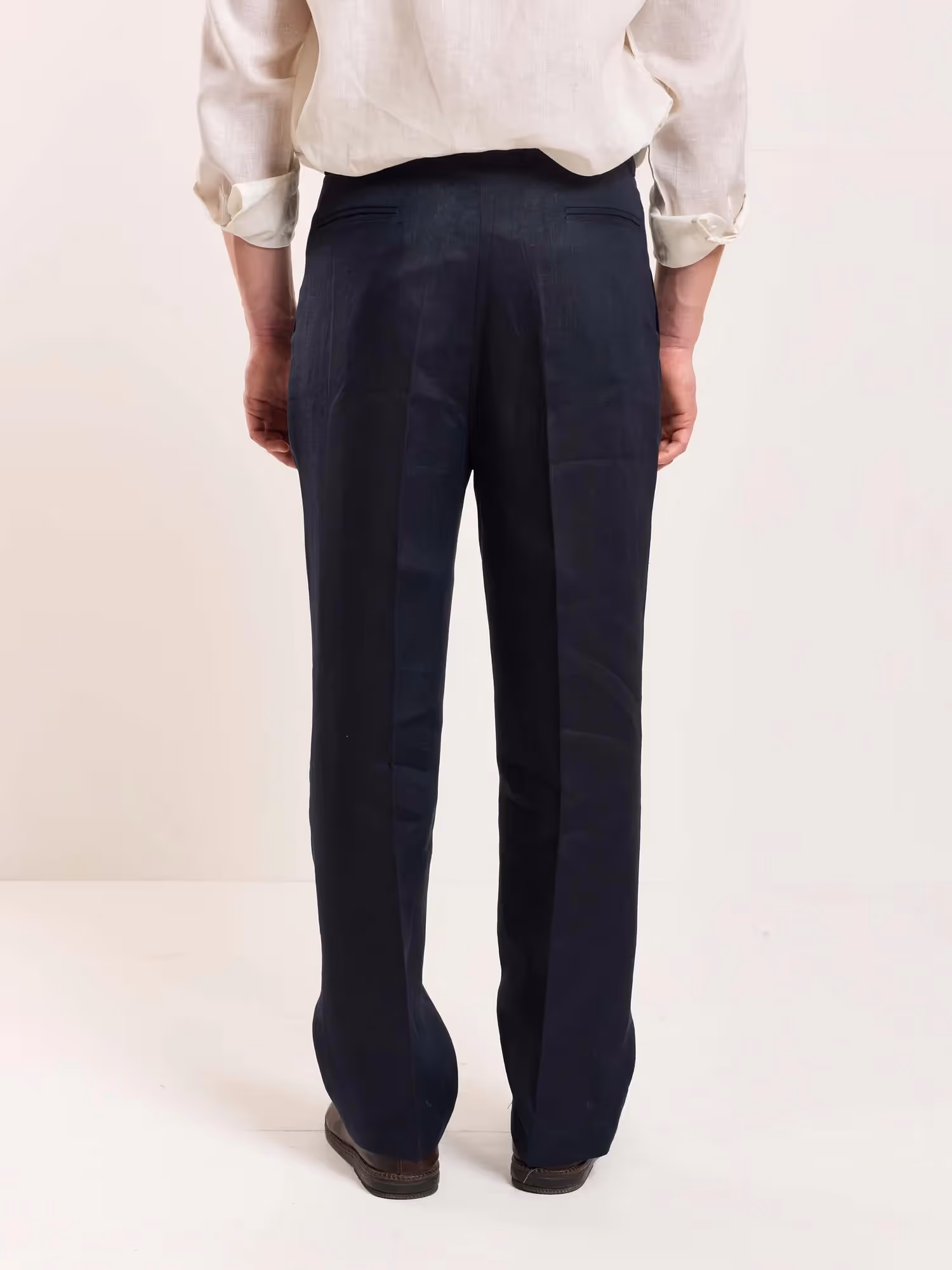 Dark Navy Linen Trousers image 6
