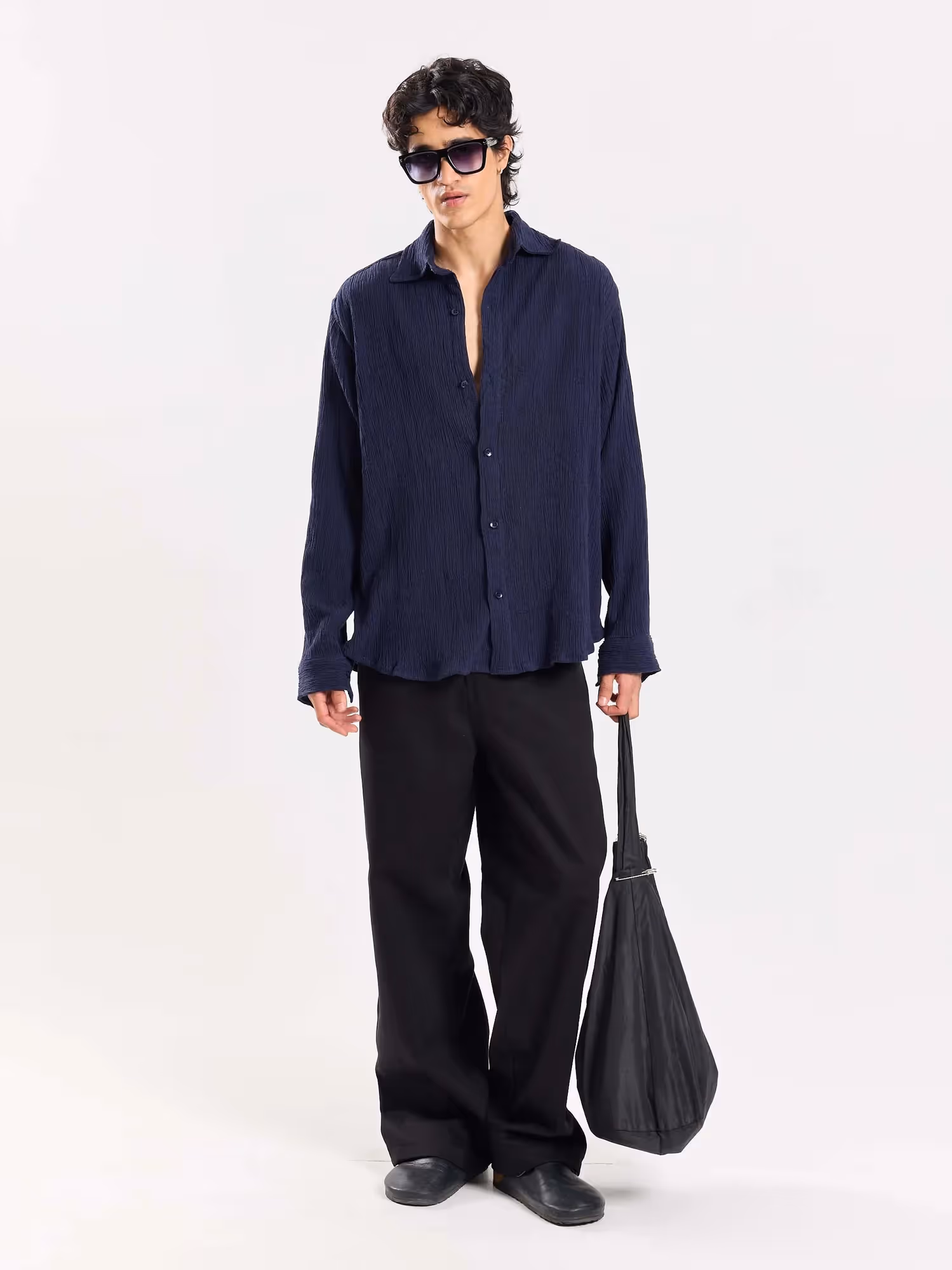 Dark Navy Wrinkled Shirt image 1