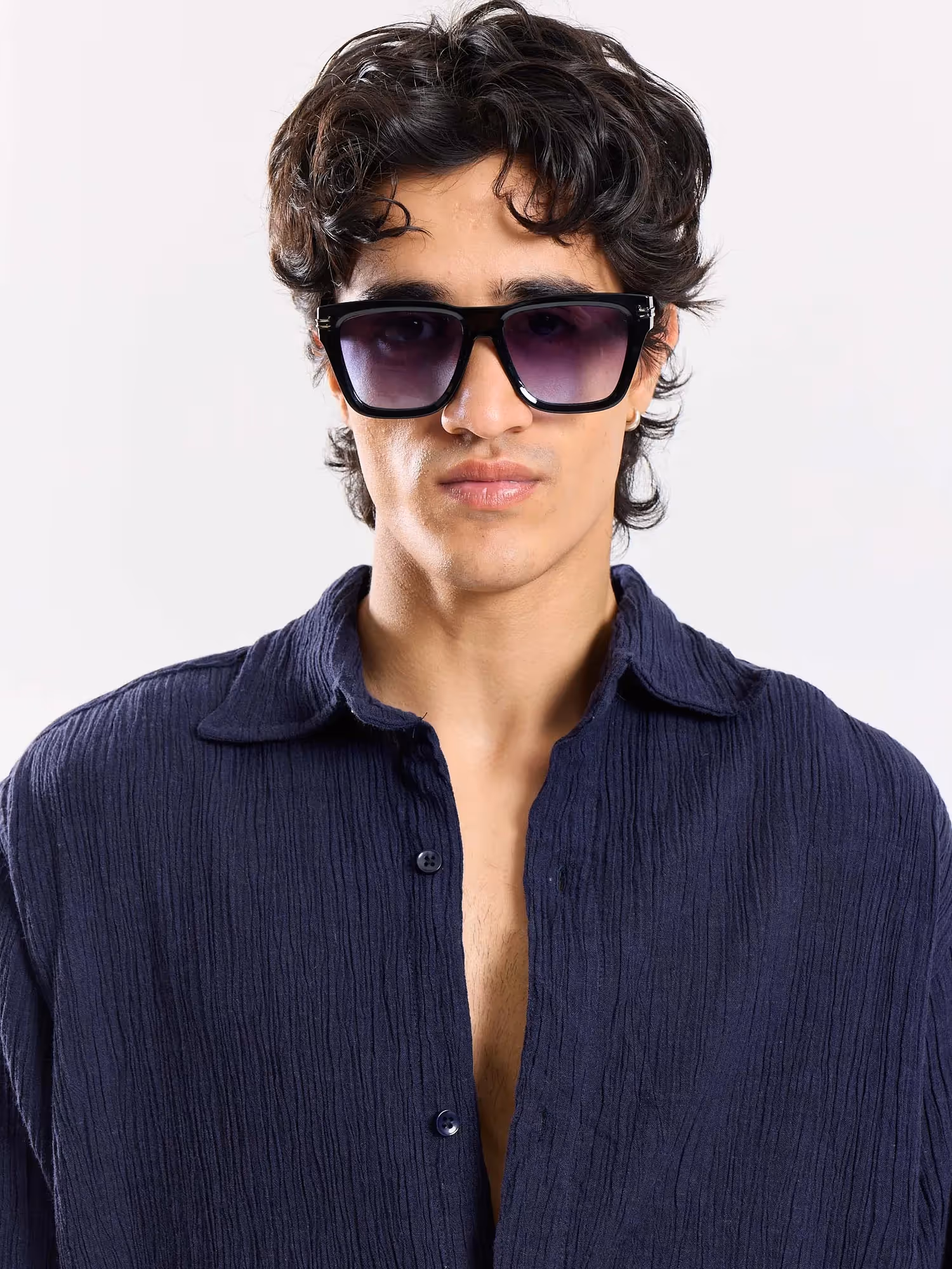 Dark Navy Wrinkled Shirt image 3