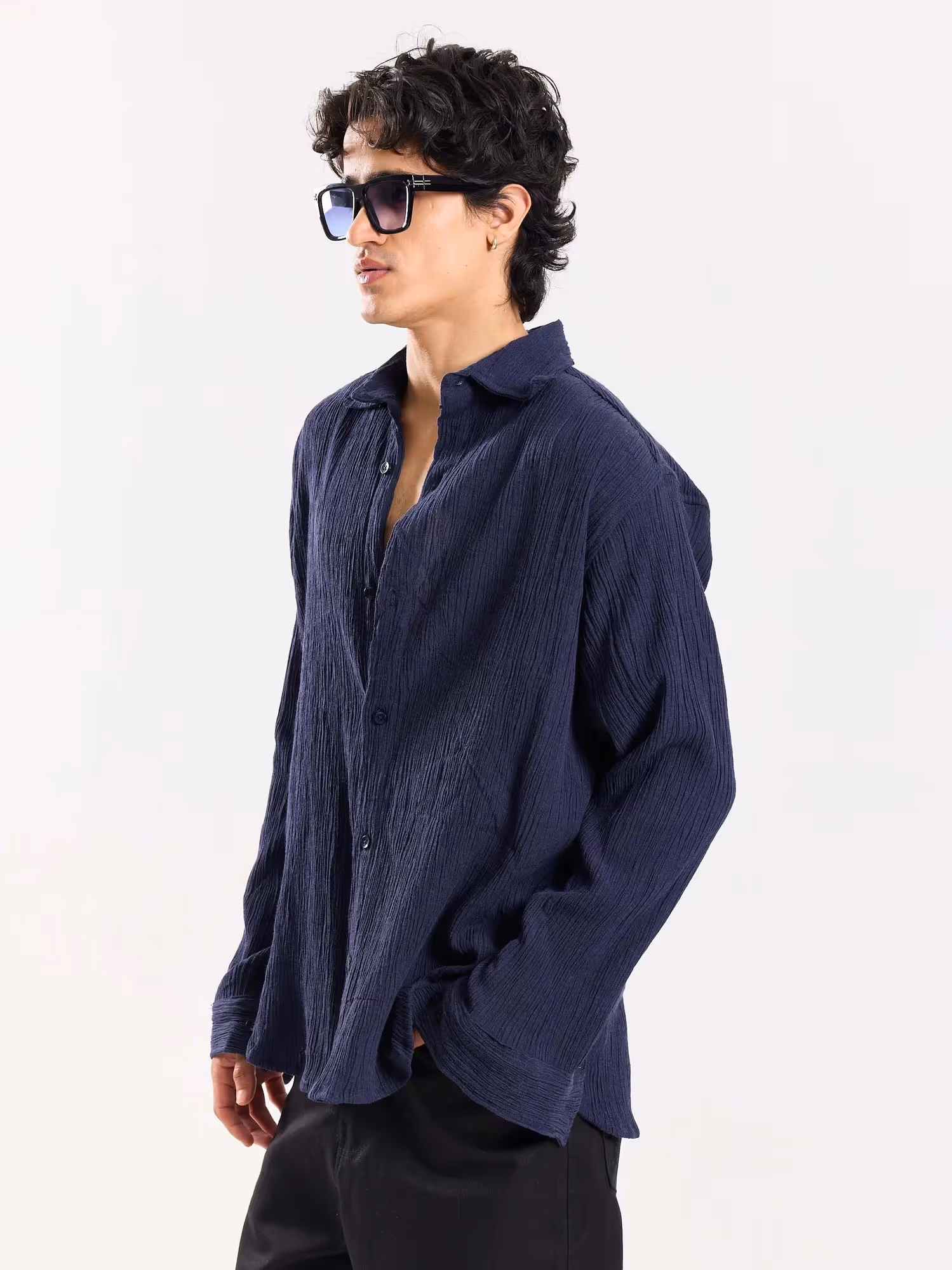 Dark Navy Wrinkled Shirt image 4