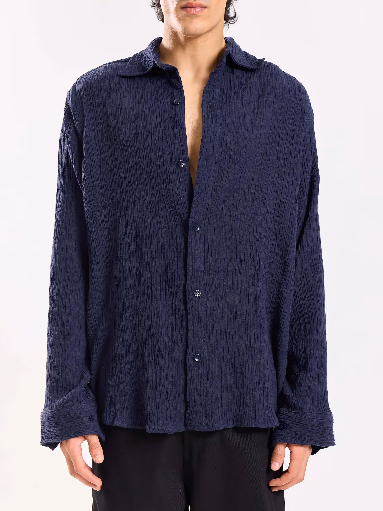 Dark Navy Wrinkled Shirt image 6
