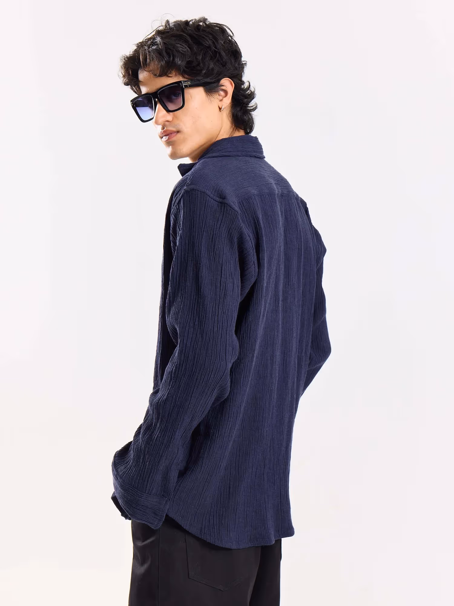 Dark Navy Wrinkled Shirt image 7