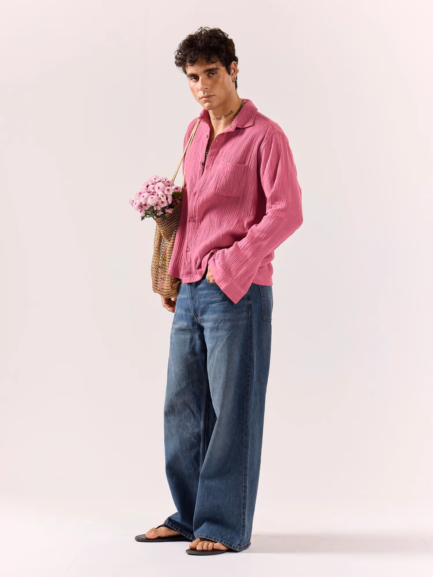 Dark Pink Gauze Holiday Shirt image 2