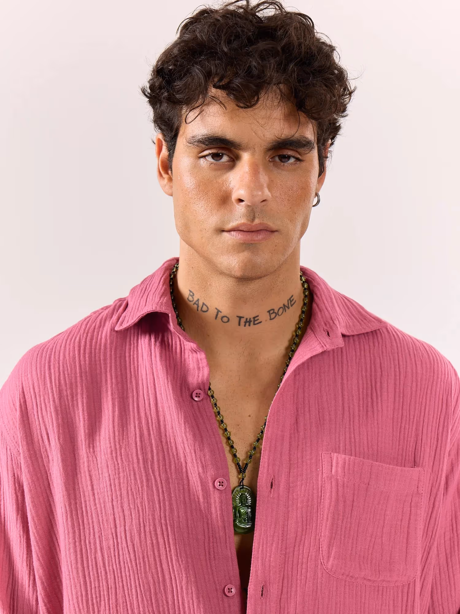 Dark Pink Gauze Holiday Shirt image 4