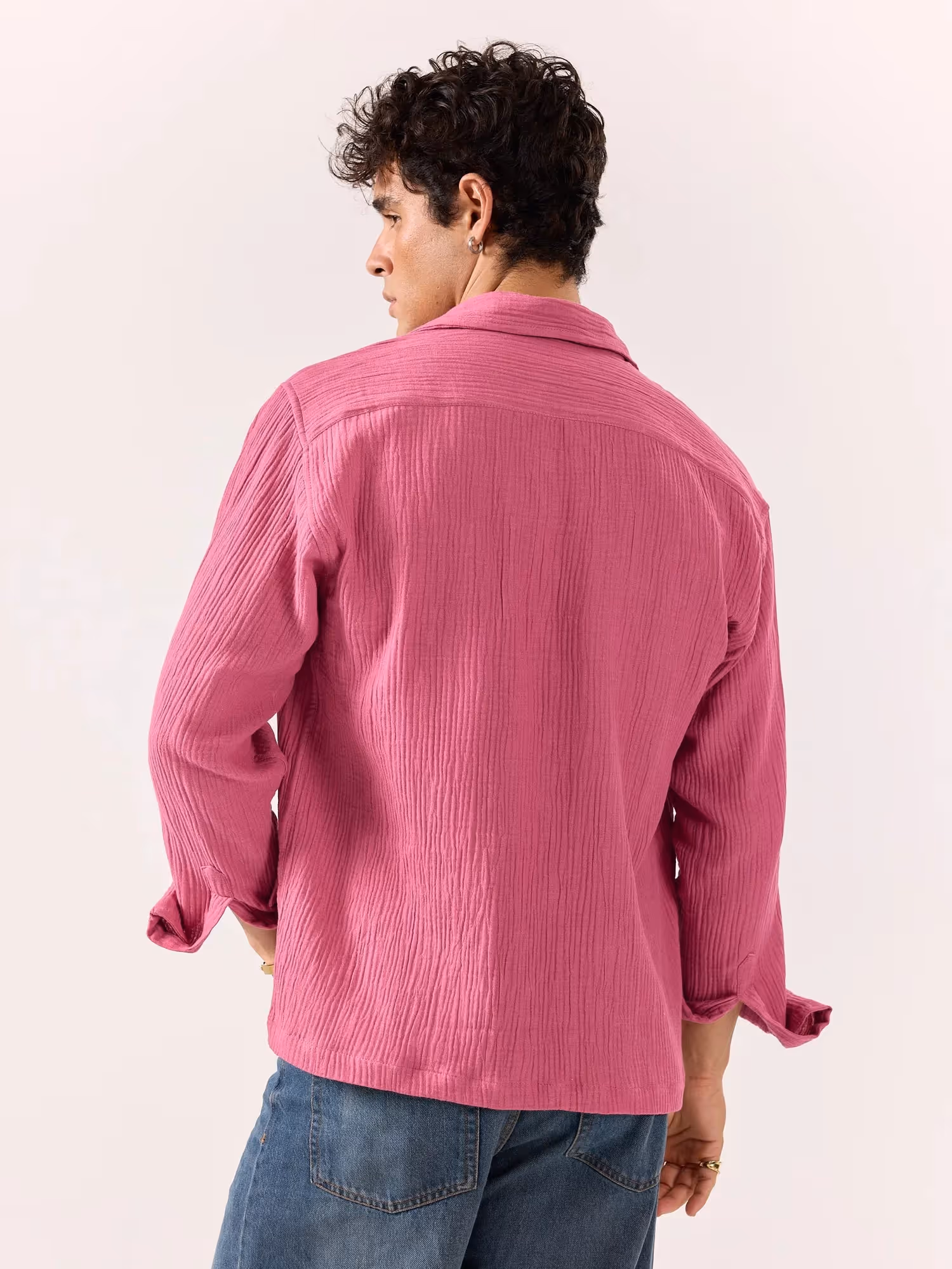 Dark Pink Gauze Holiday Shirt image 7