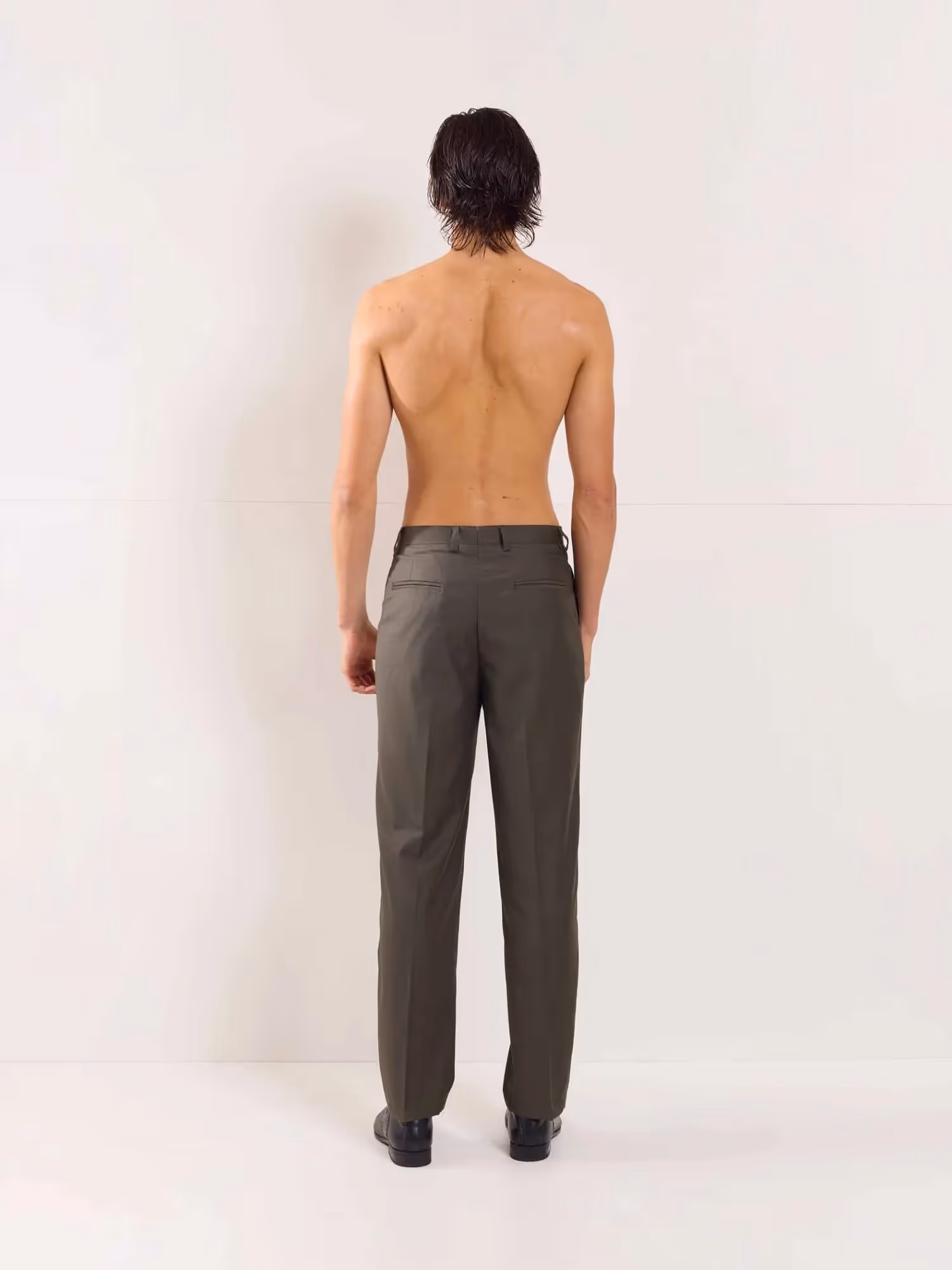 Dark Taupe Straight Fit Trousers image 3