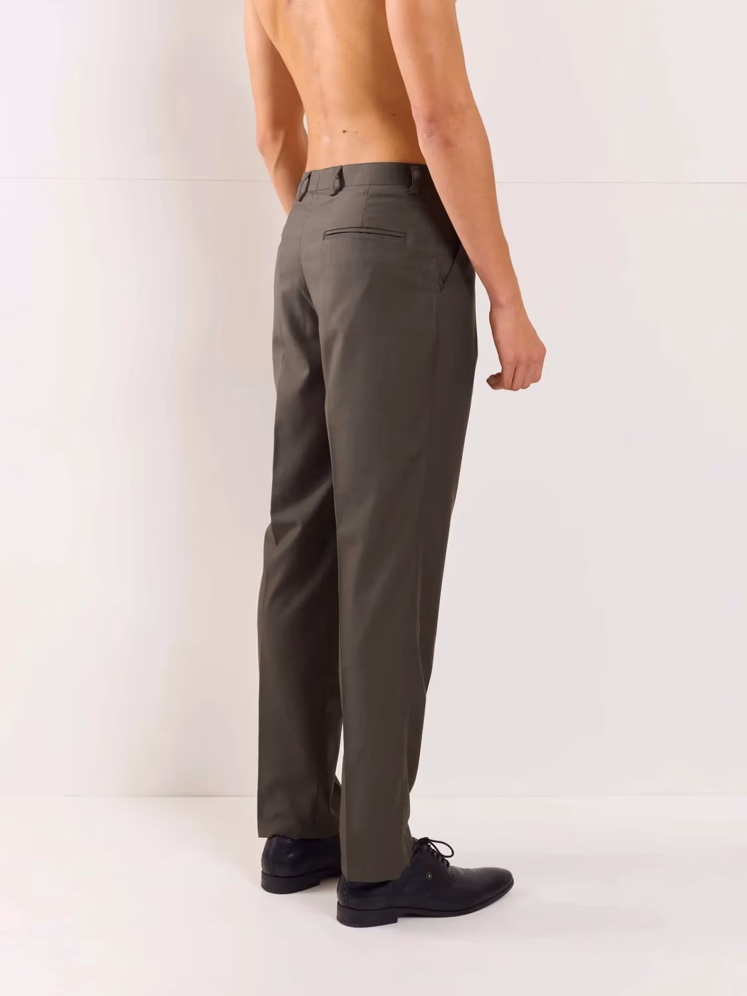 Dark Taupe Straight Fit Trousers image 6