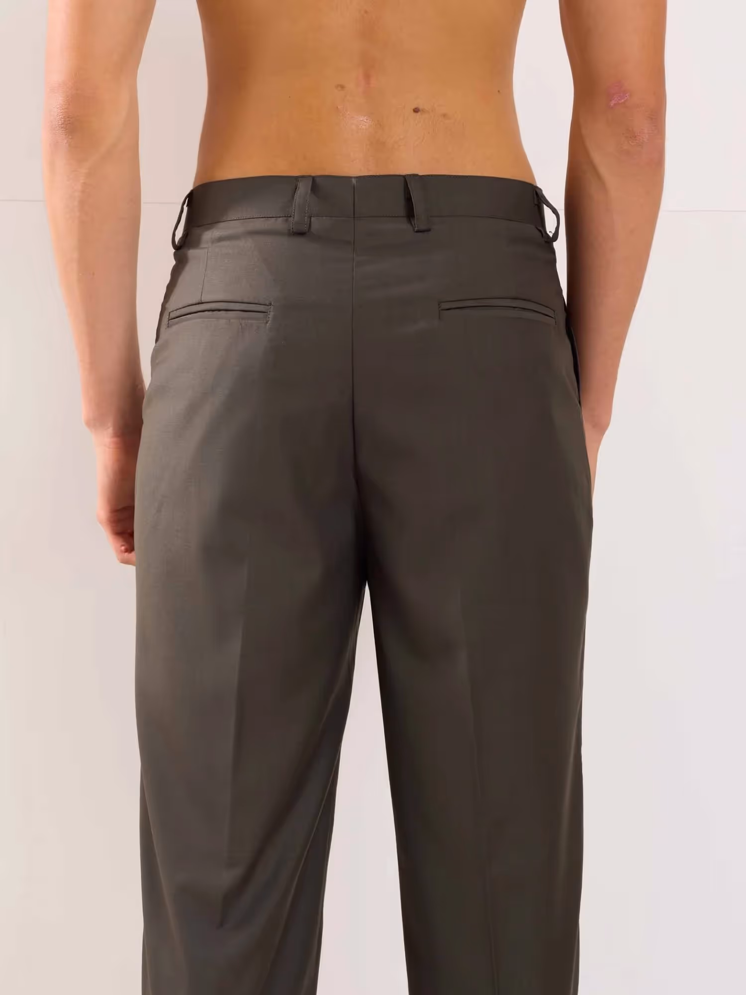 Dark Taupe Straight Fit Trousers image 8