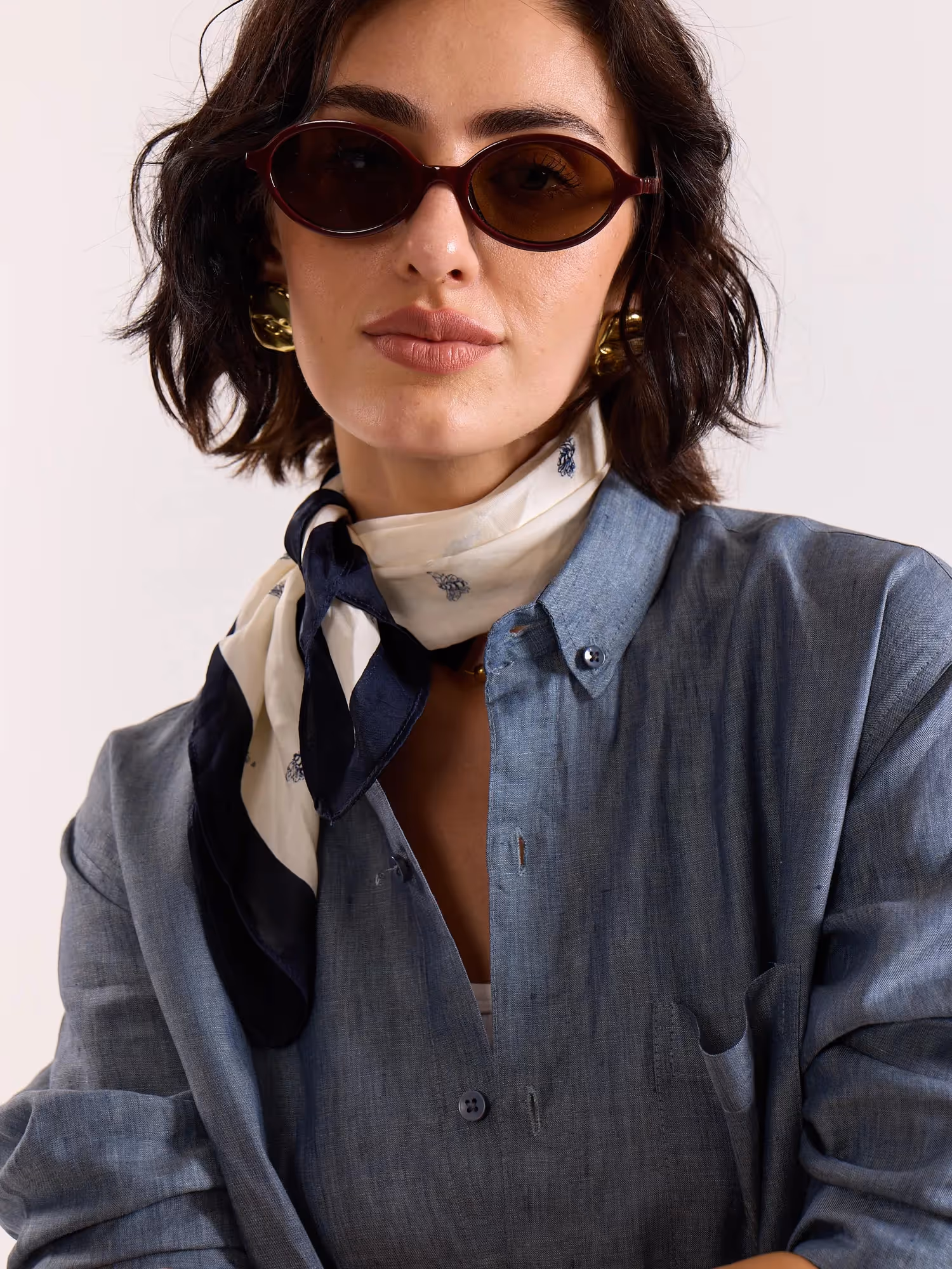 Denim Blue Chambray Irish Linen Shirt image 5