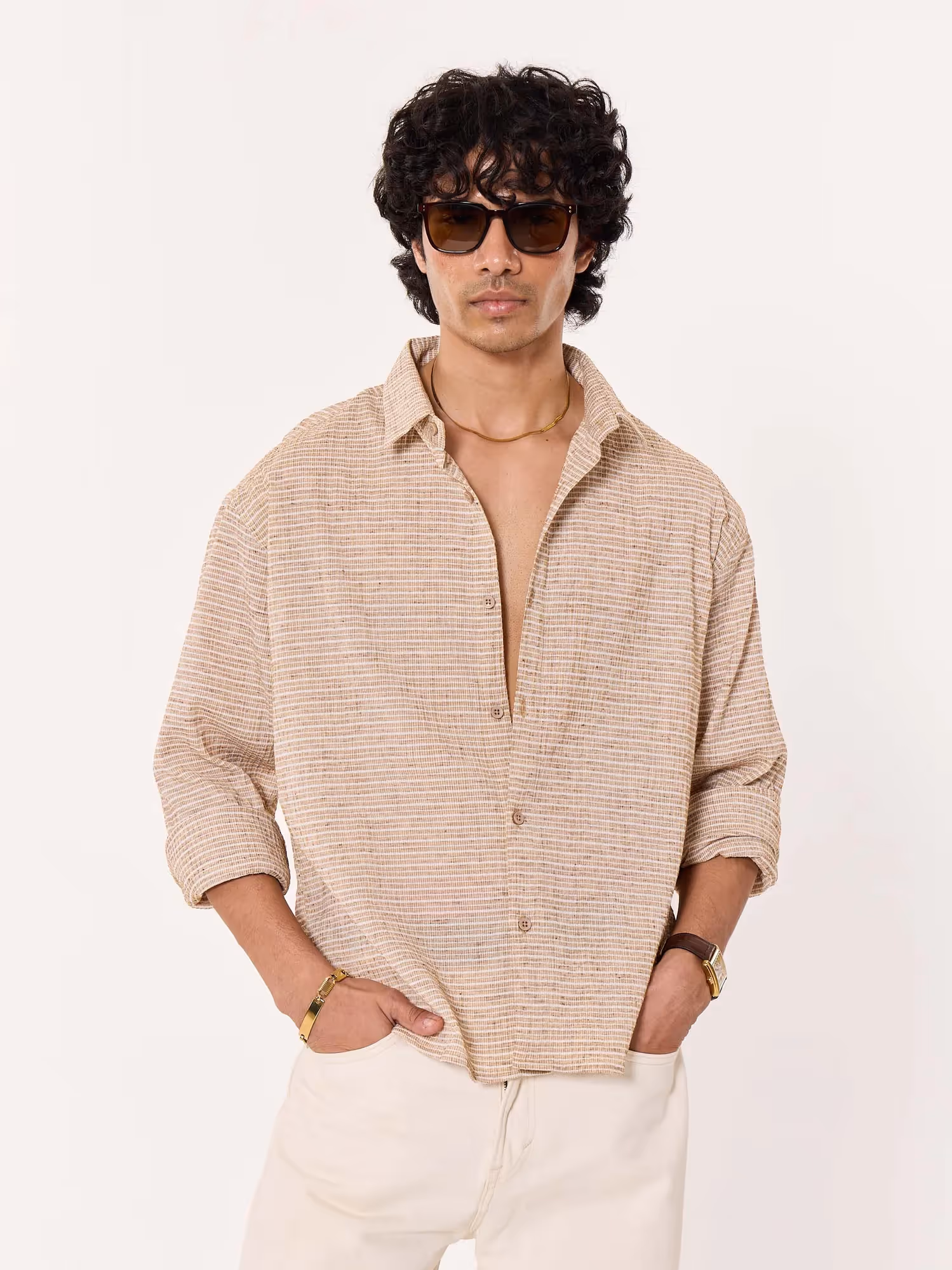 Dune Textured Cropped Shirt image 3