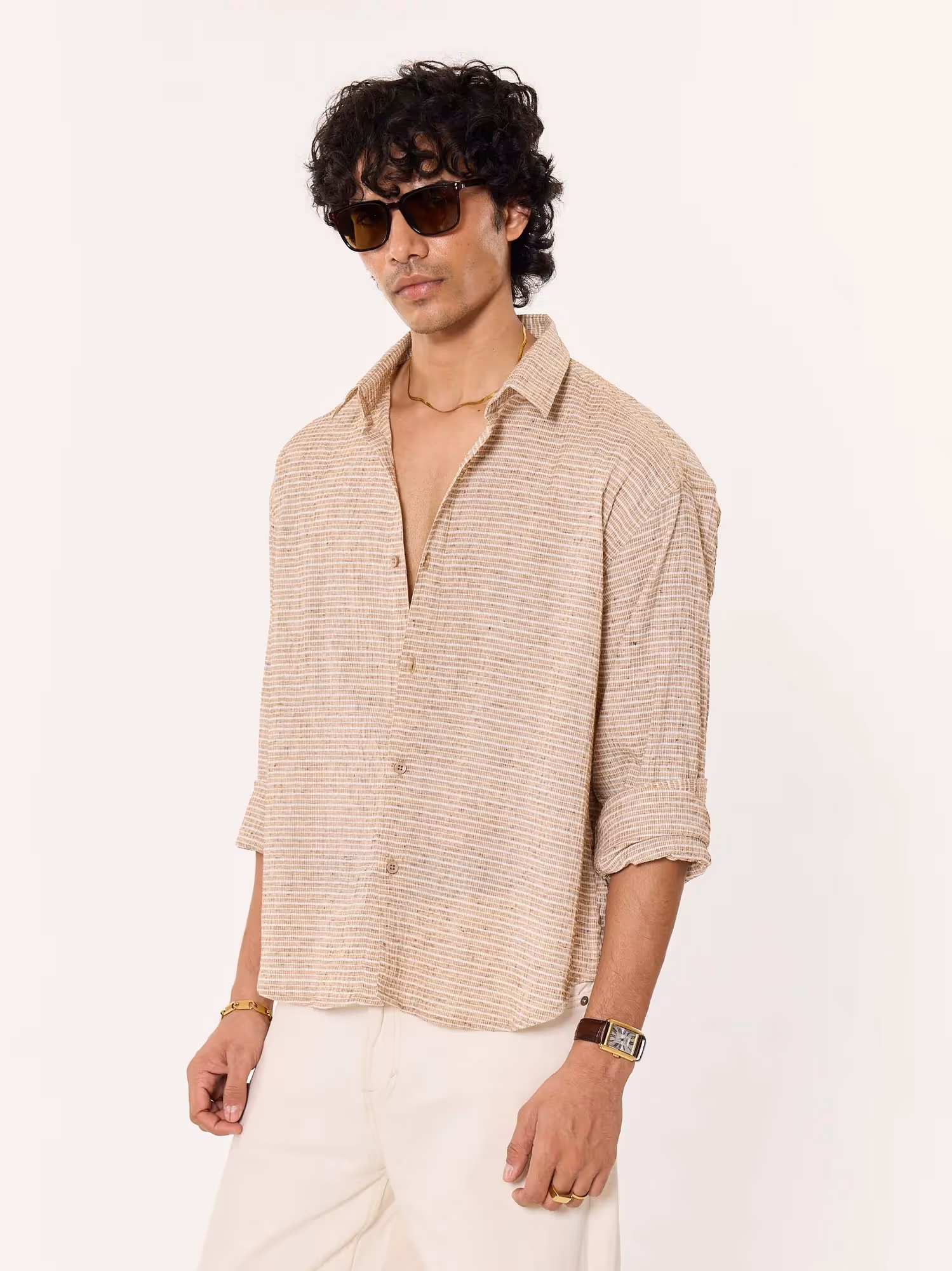 Dune Textured Cropped Shirt image 5