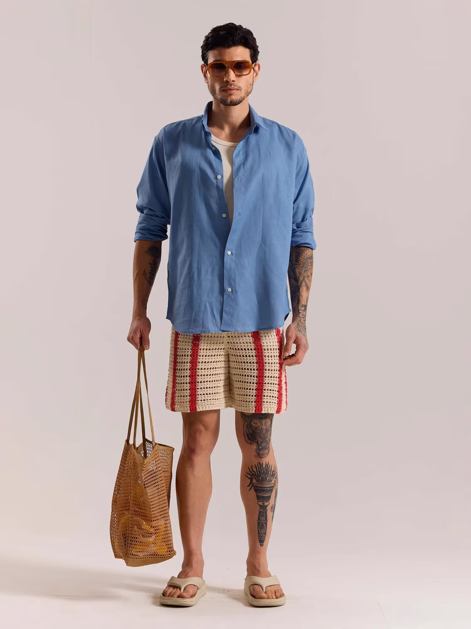 Dusty Blue Linen-blend Shirt image 1