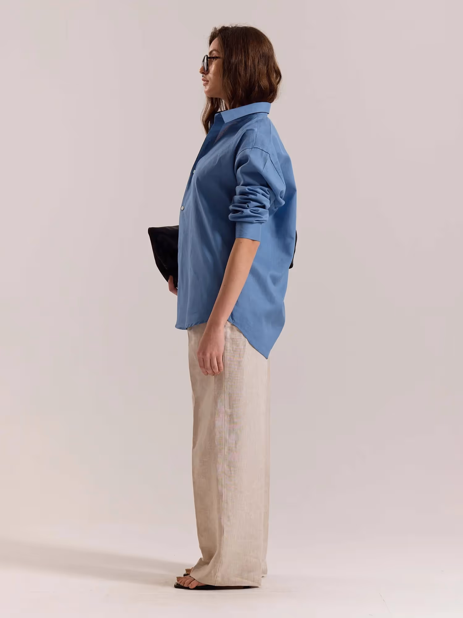 Dusty Blue Linen-blend Shirt image 7