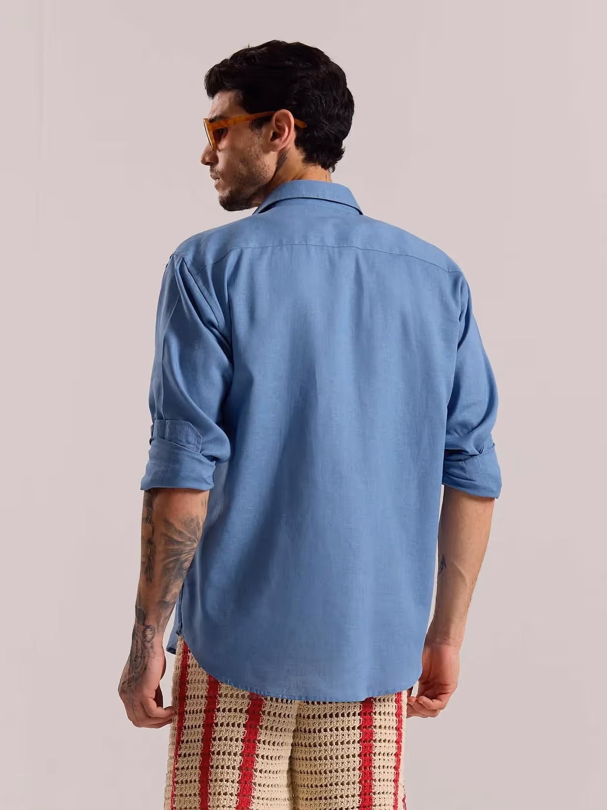 Dusty Blue Linen-blend Shirt image 8