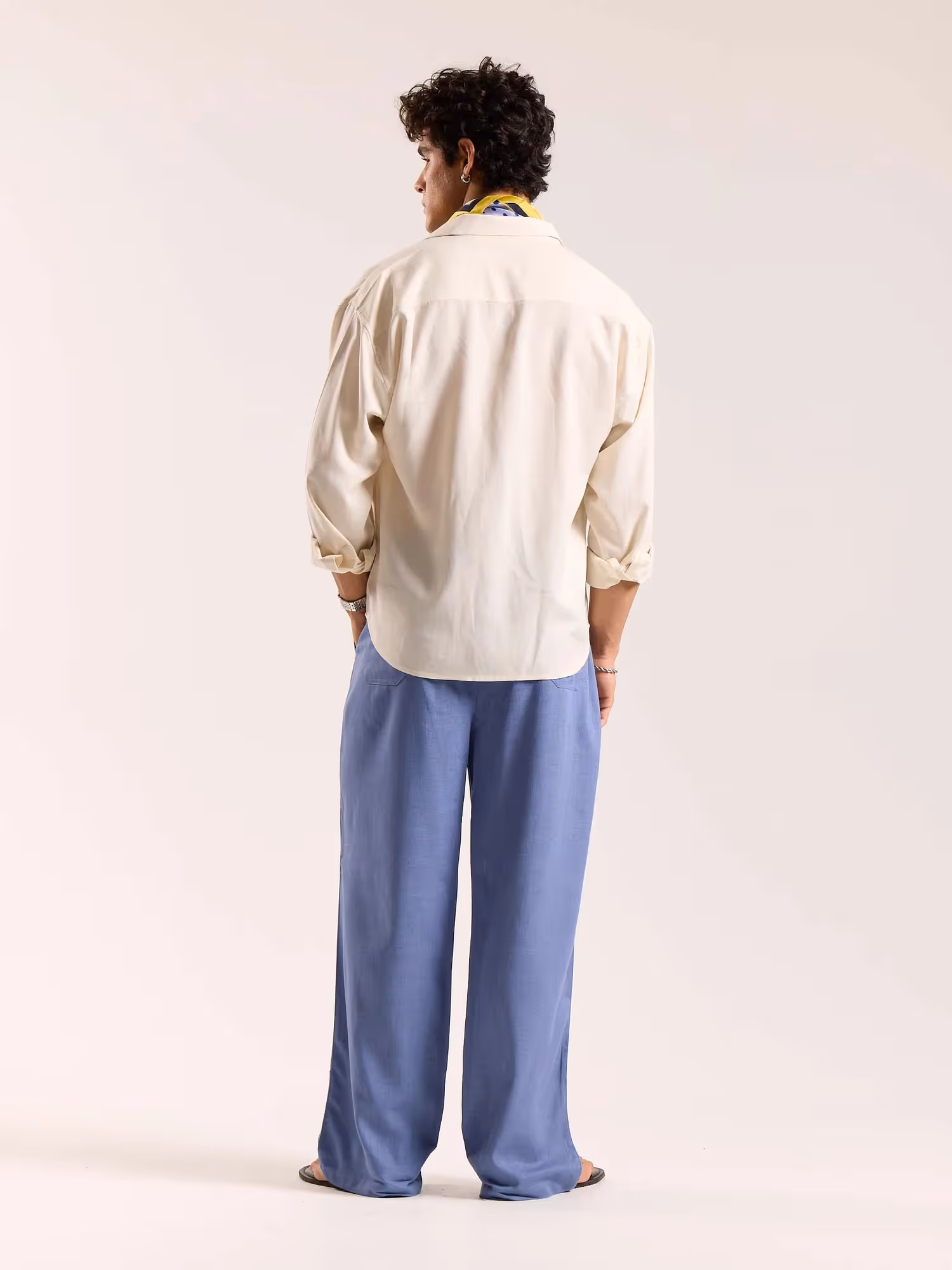 Dusty Blue Linen Pull-on Pants image 8