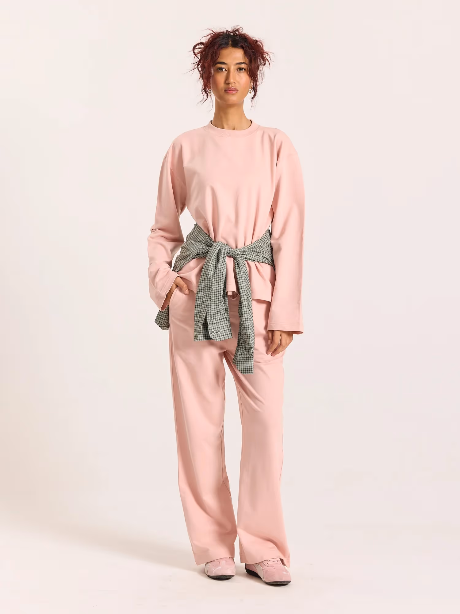 Dusty Pink Loose Fit Cropped T-Shirt image 2