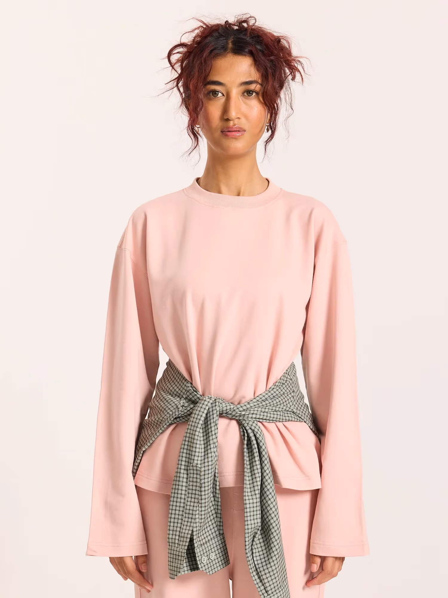 Dusty Pink Loose Fit Cropped T-Shirt image 4