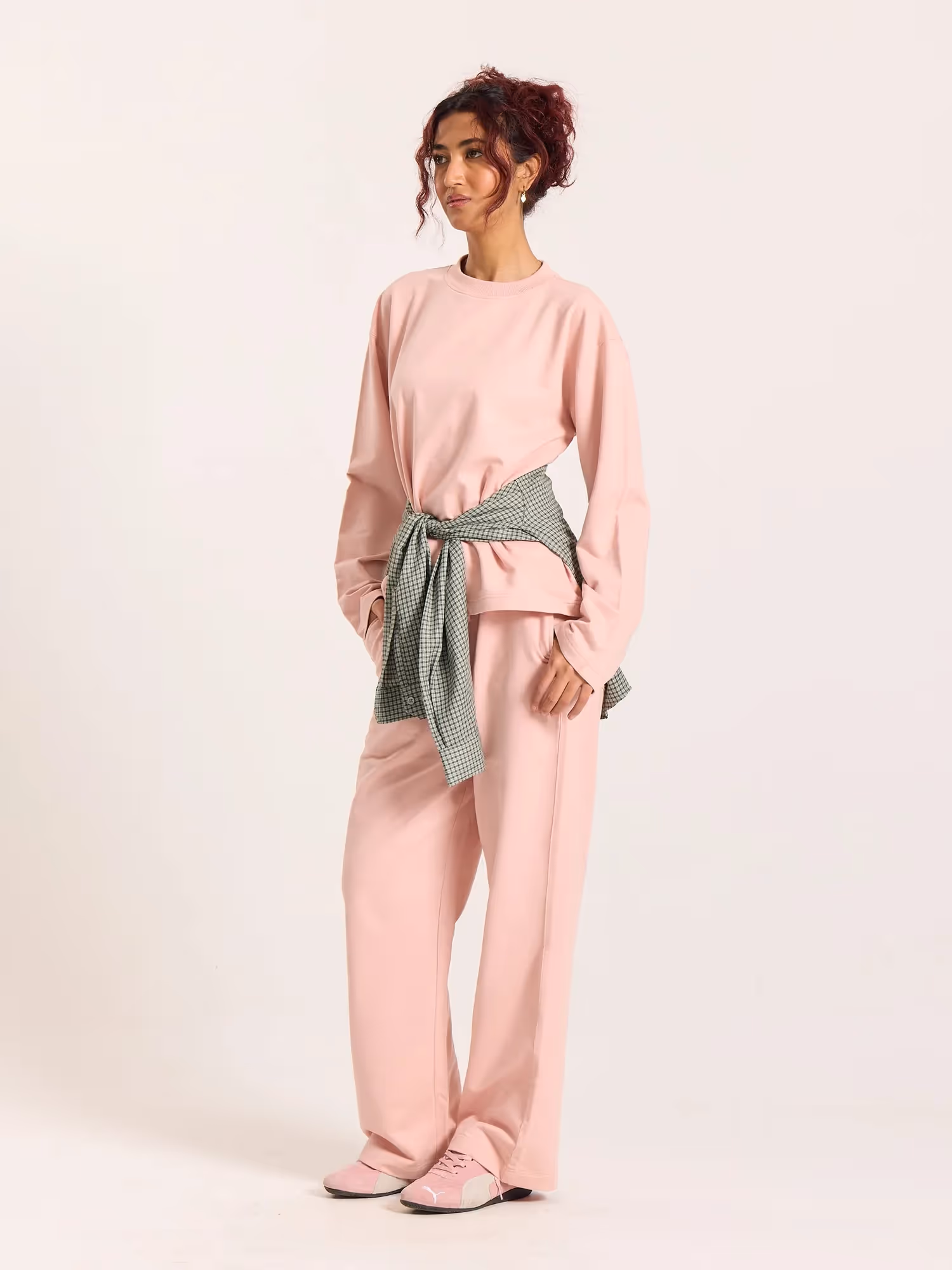 Dusty Pink Loose Fit Cropped T-Shirt image 7