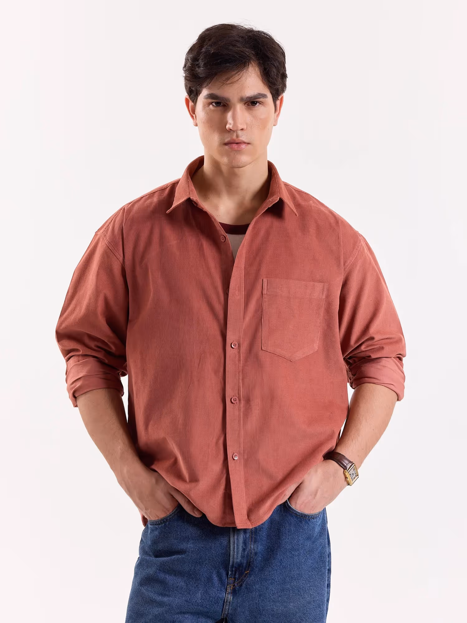 Dusty Rose Corduroy Oversized Shirt image 2