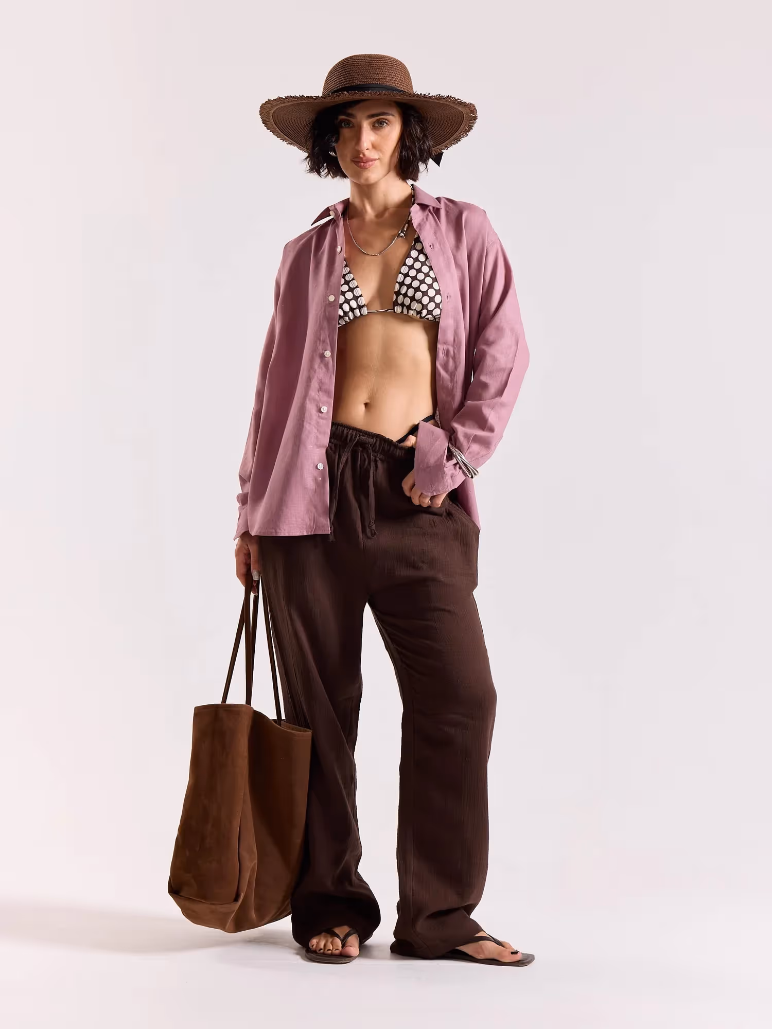 Dusty Rose Linen-blend Shirt image 2