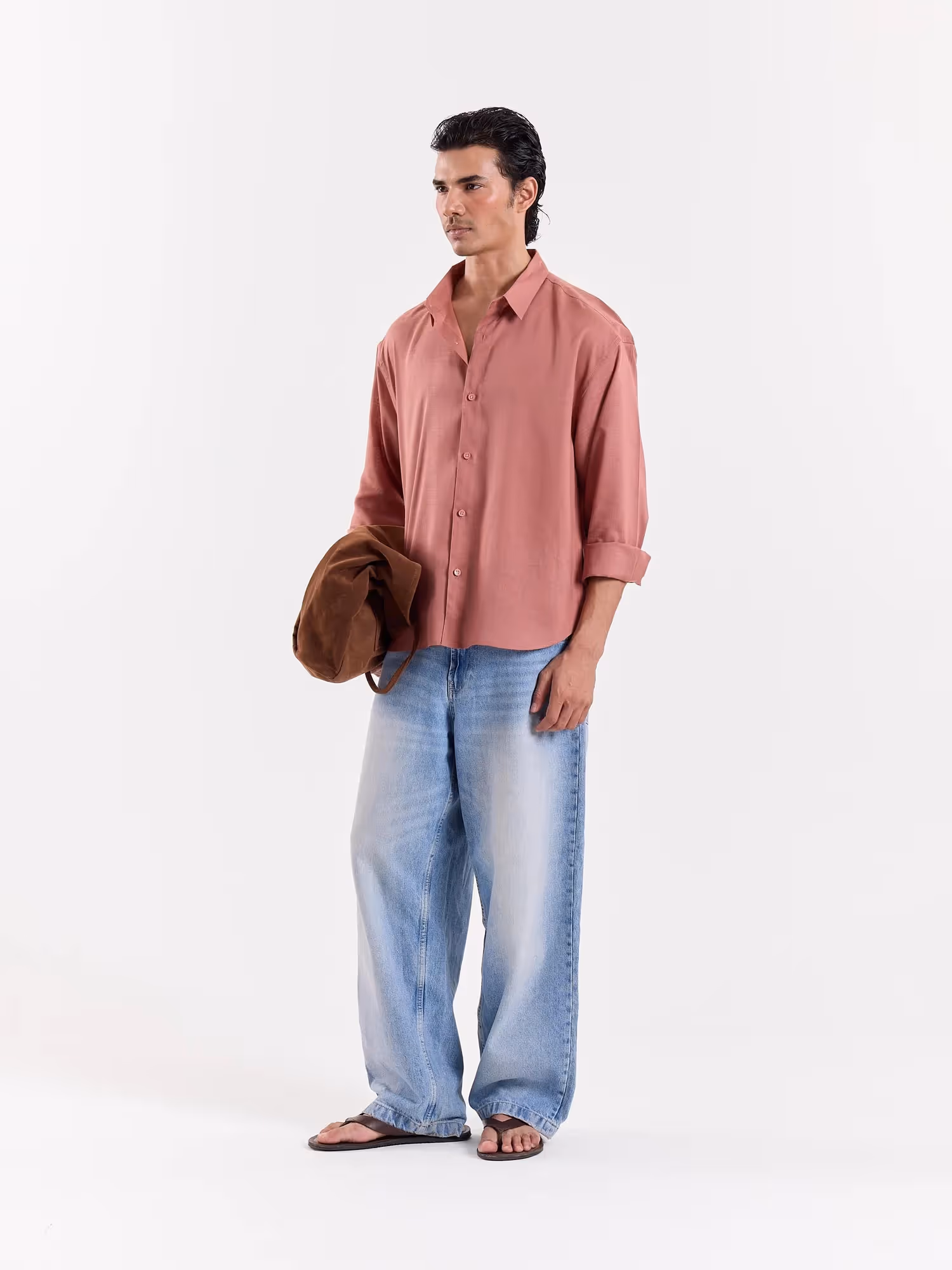Dusty Rose Linen Cropped Shirt  image 6