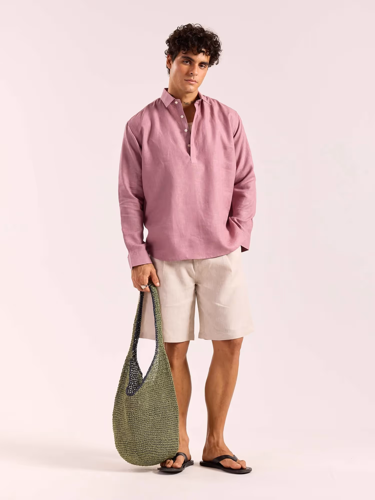 Dusty Rose Linen Pullover image 1