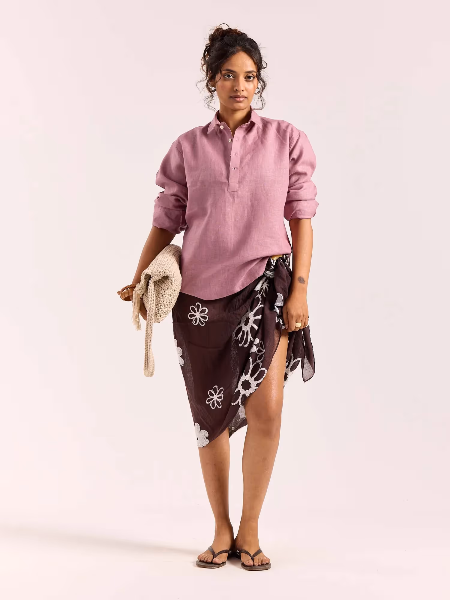 Dusty Rose Linen Pullover  image 2