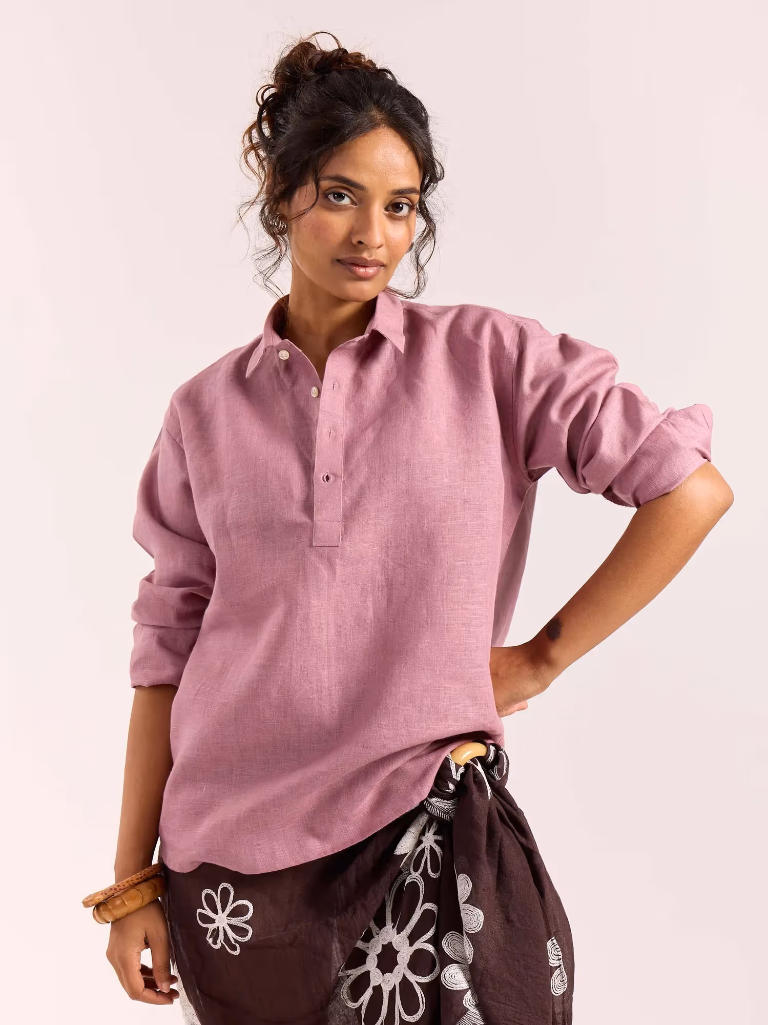 Dusty Rose Linen Pullover  image 4
