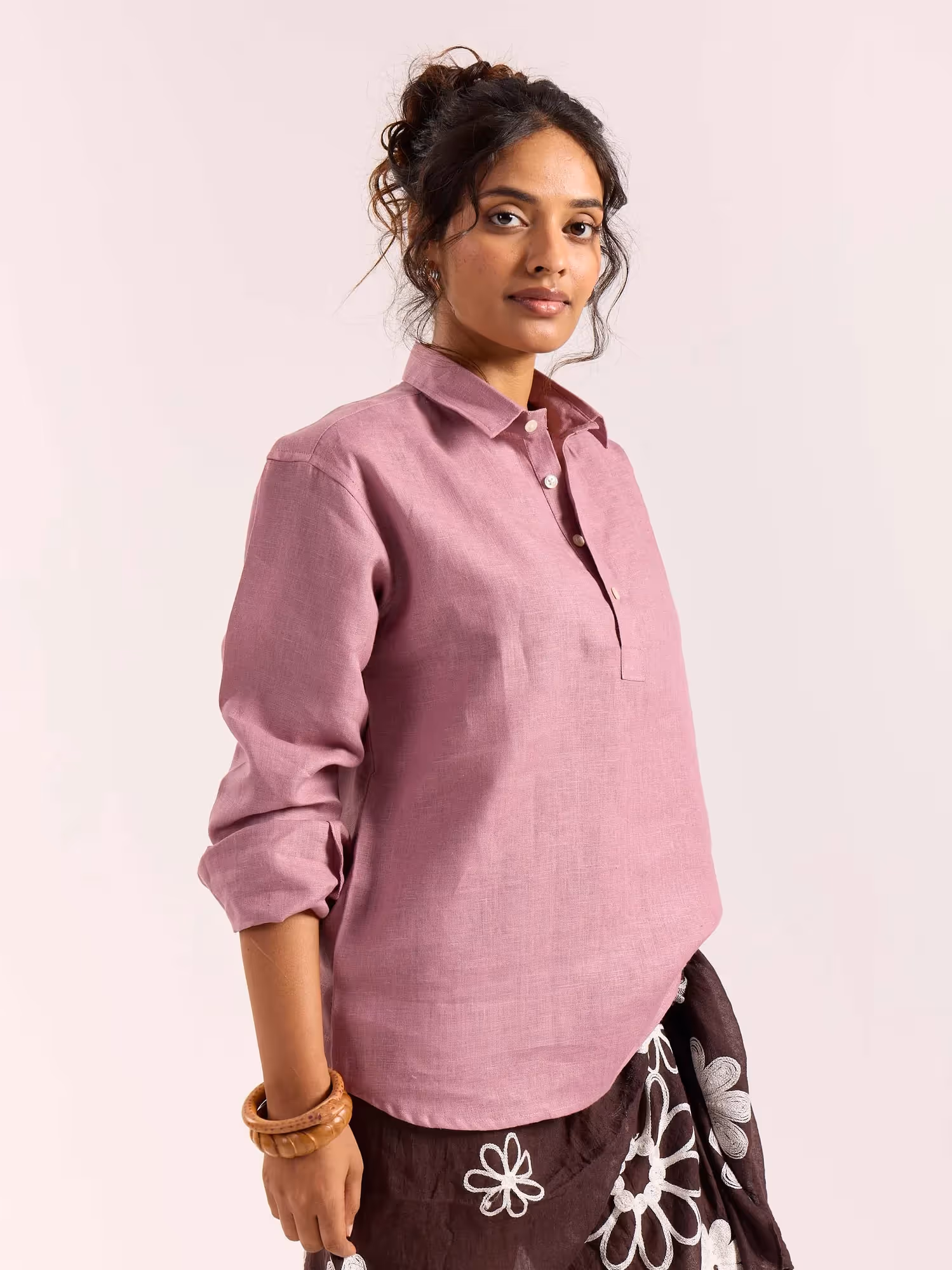 Dusty Rose Linen Pullover  image 5