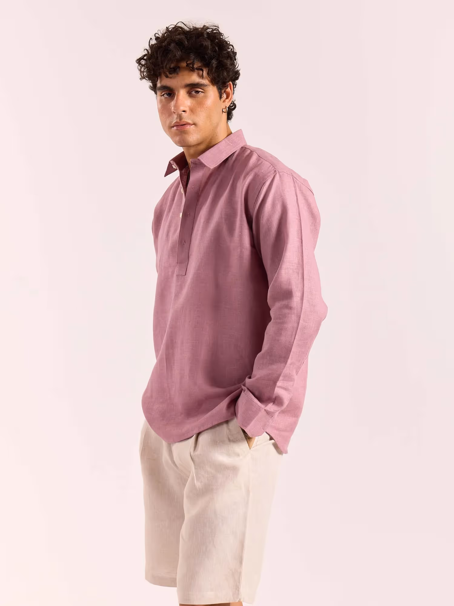 Dusty Rose Linen Pullover  image 7