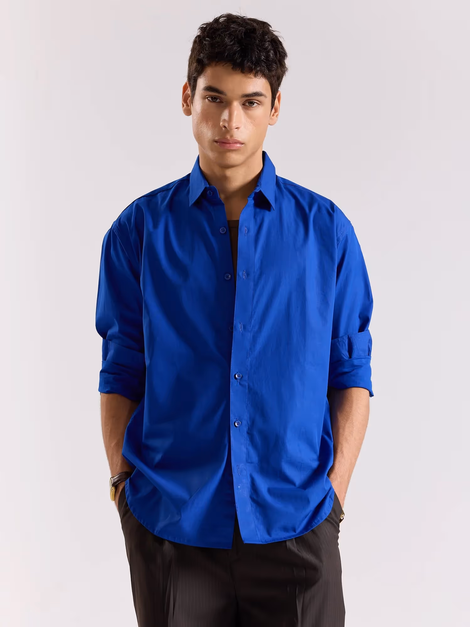 Electric Blue Poplin Shirt image 3