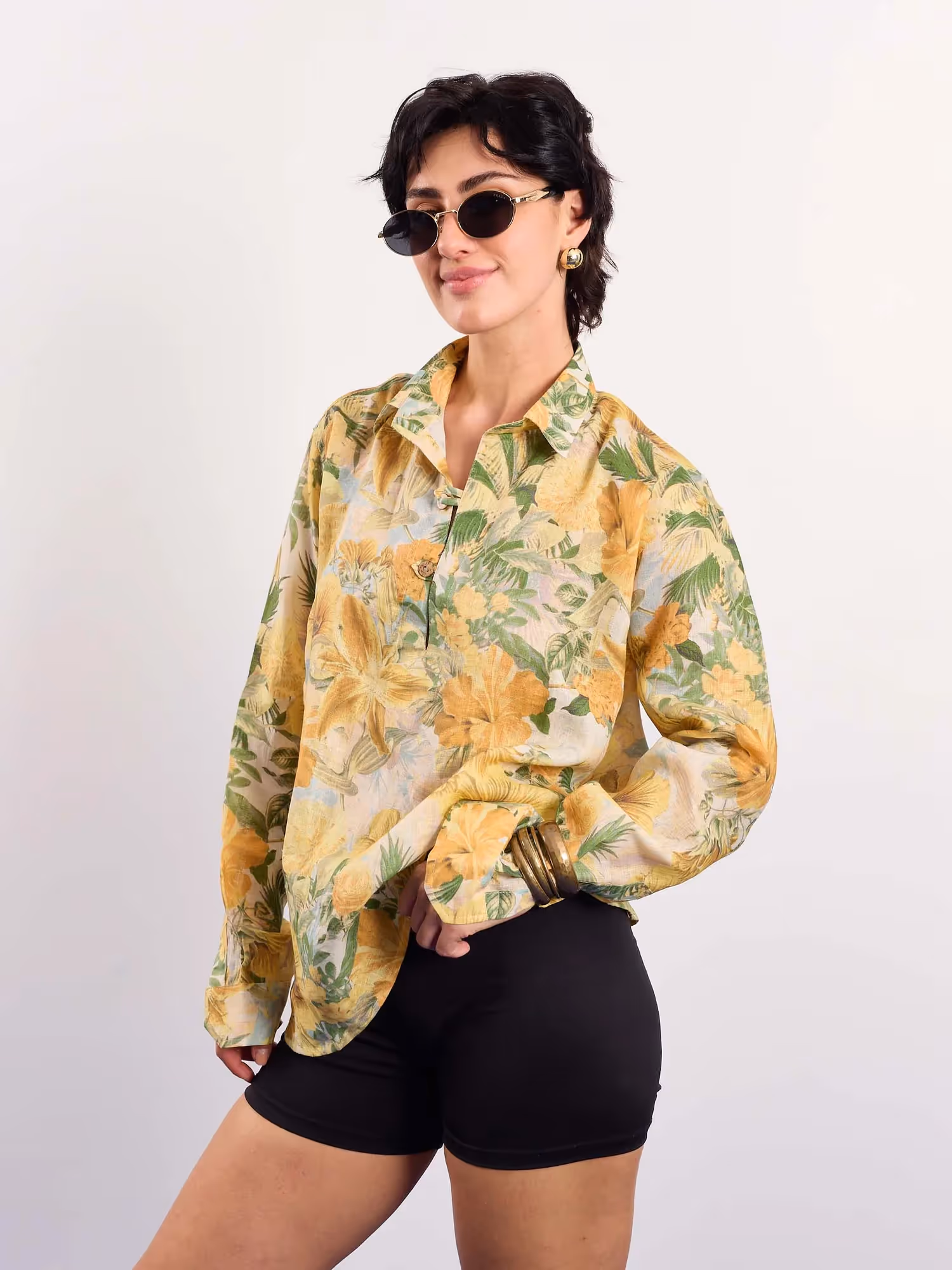 Floral Printed Linen Pullover  image 6